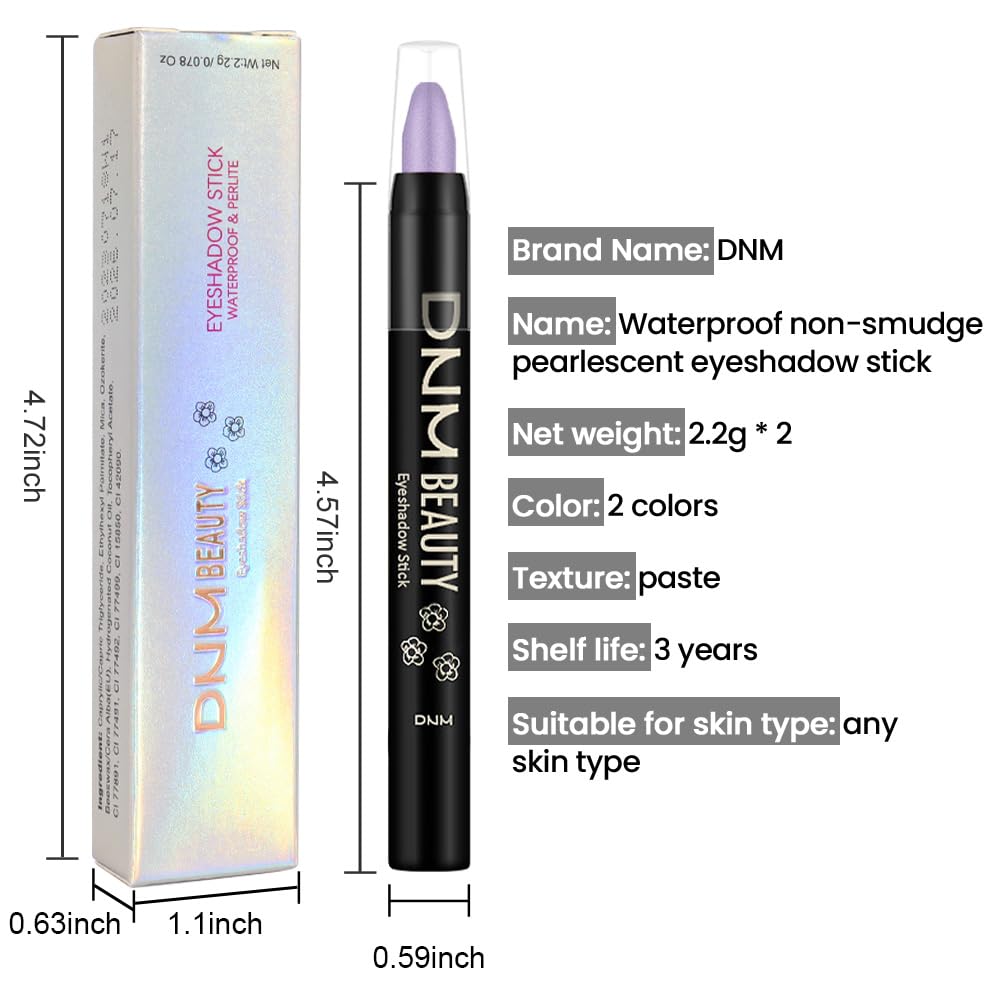 Kaely 2Pcs Waterproof Green Shimmer Cream Eyeshadow Stick Set 34g - Image 6