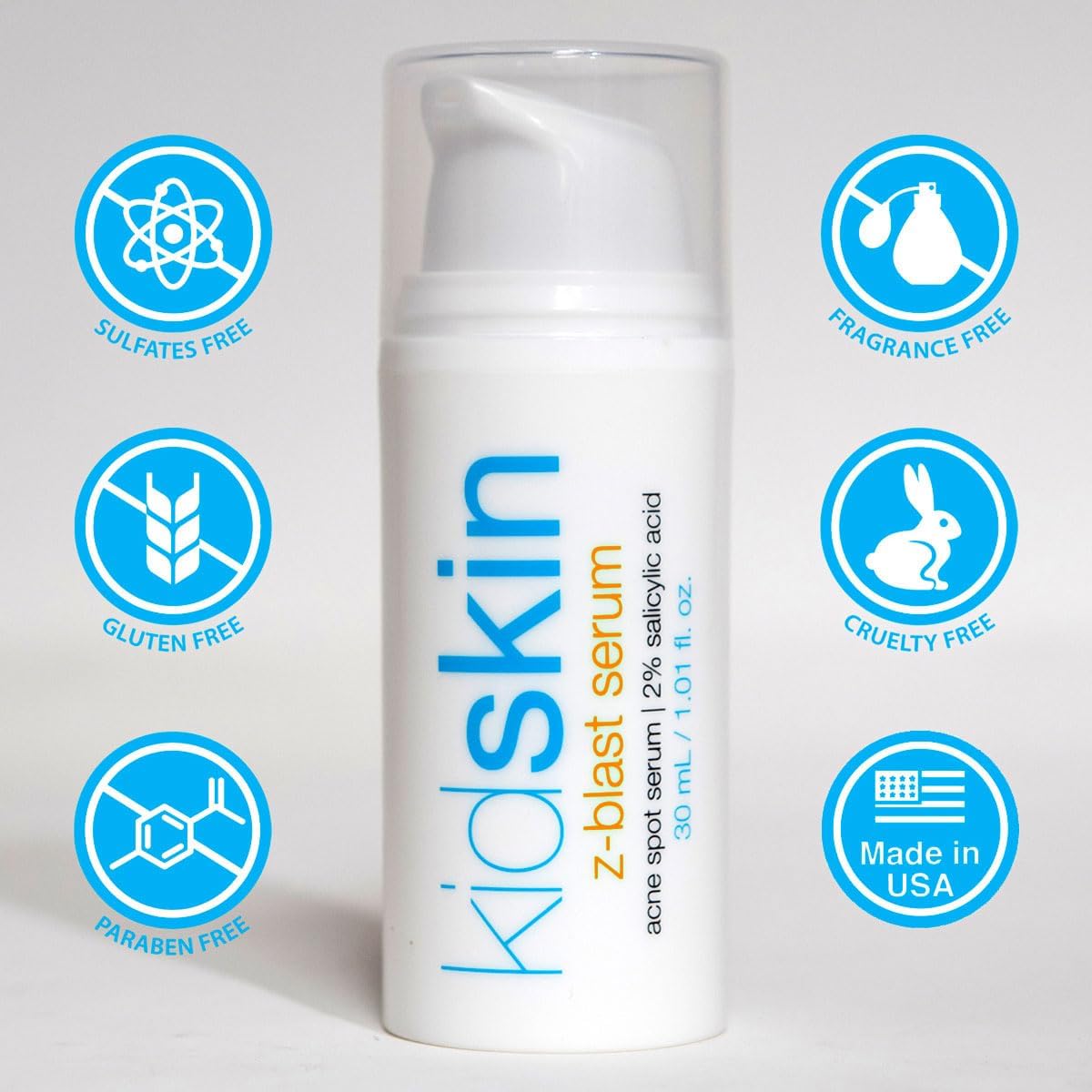 Kidskin Z-Blast Vegan Face Acne Serum for Kids Ages 9-17, 1 fl oz - Image 3