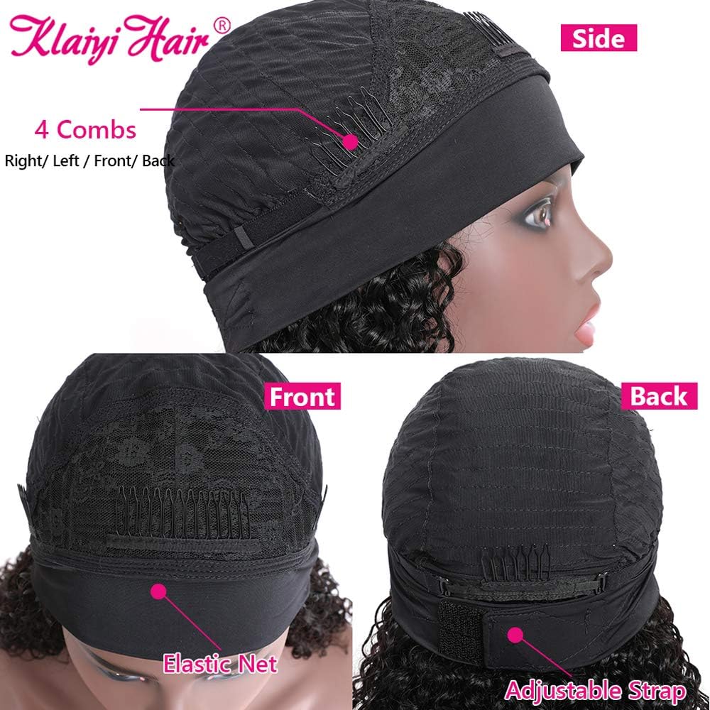 KLAIYI 24-Inch Water Wave Curly Human Hair Headband Wig 180% Density for Black Women - Image 4