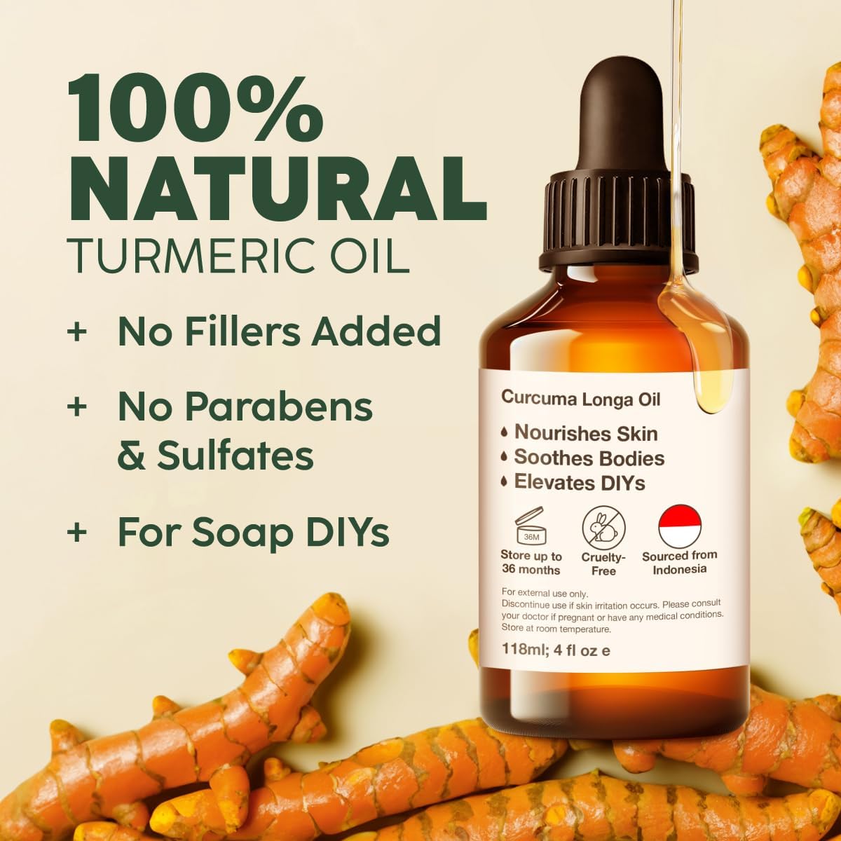 Kukka 4oz 100% Pure Turmeric Essential Oil for Skin, Hair, and DIY - Image 2