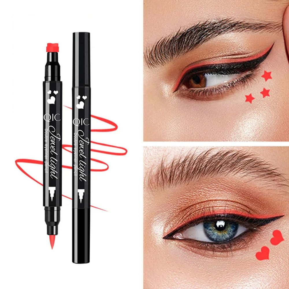 LAMUSELAND Waterproof Wingliner Eyeliner Stamp Set with Double Ended Gel Pen for Women - Image 2