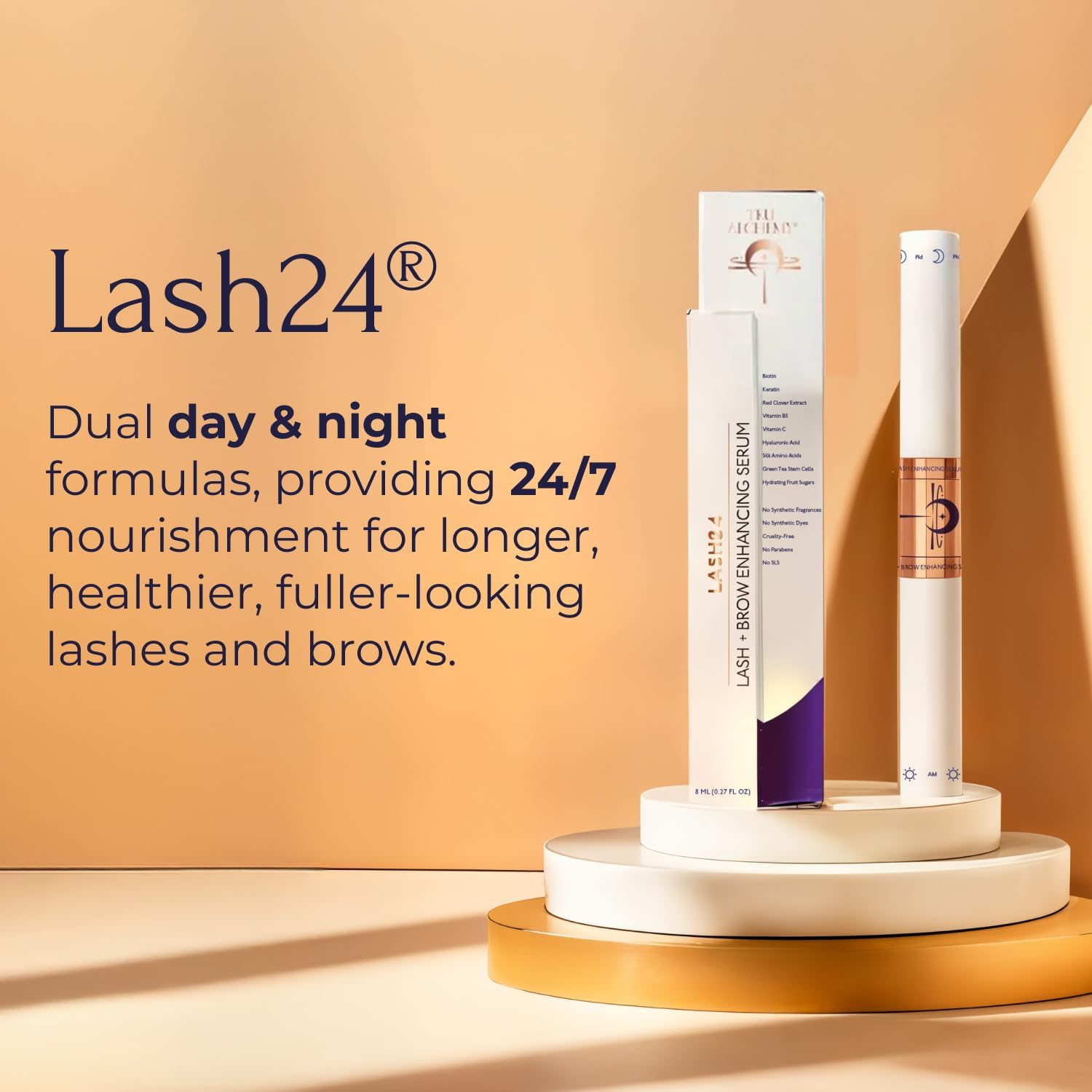 Tru Alchemy Lash24 Dual Formula Eyelash and Eyebrow Serum 2-Month Supply - Image 2