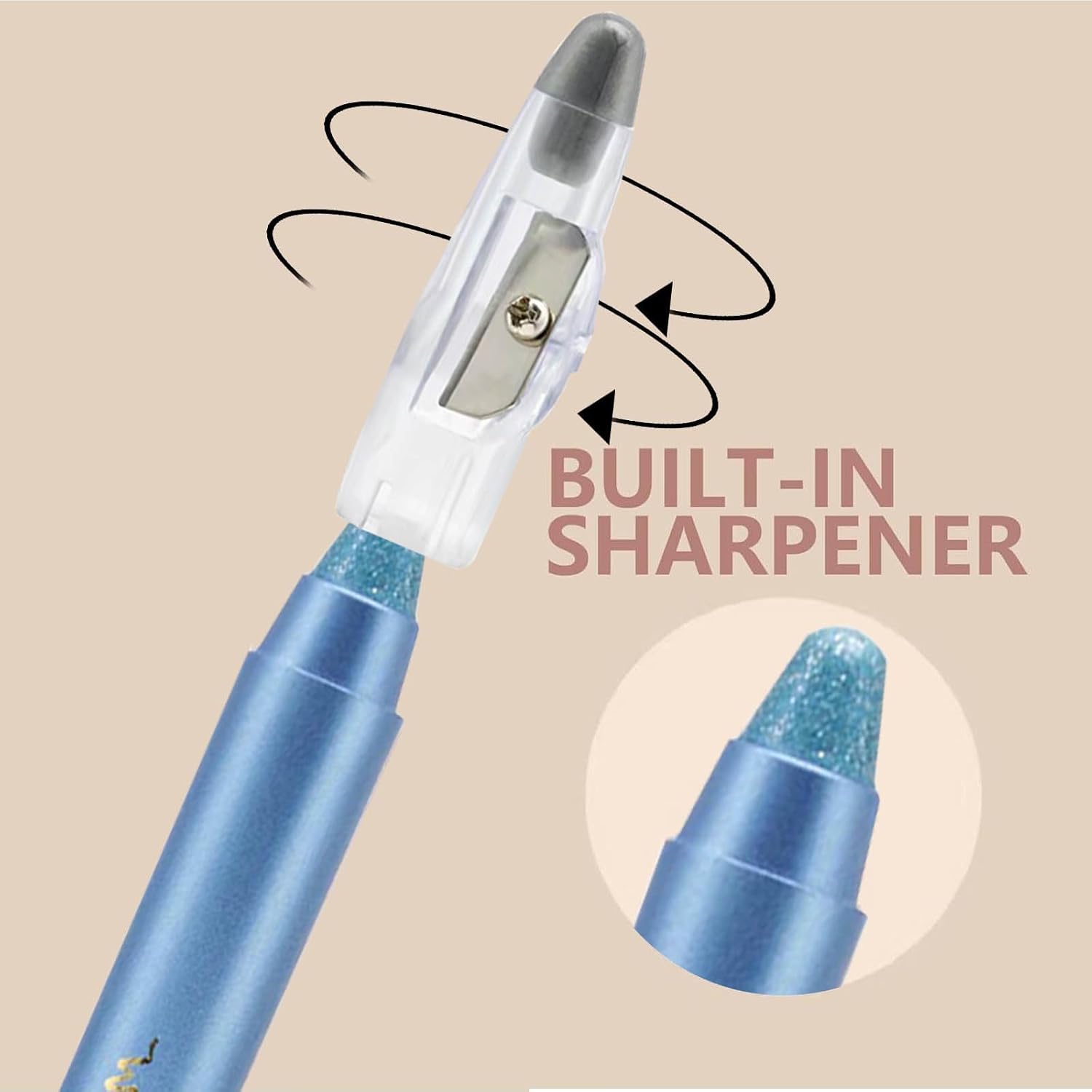 Light Blue Waterproof Creamy Eyeshadow Pencil 0.12 oz Highlighter Liner Brightener - Image 2