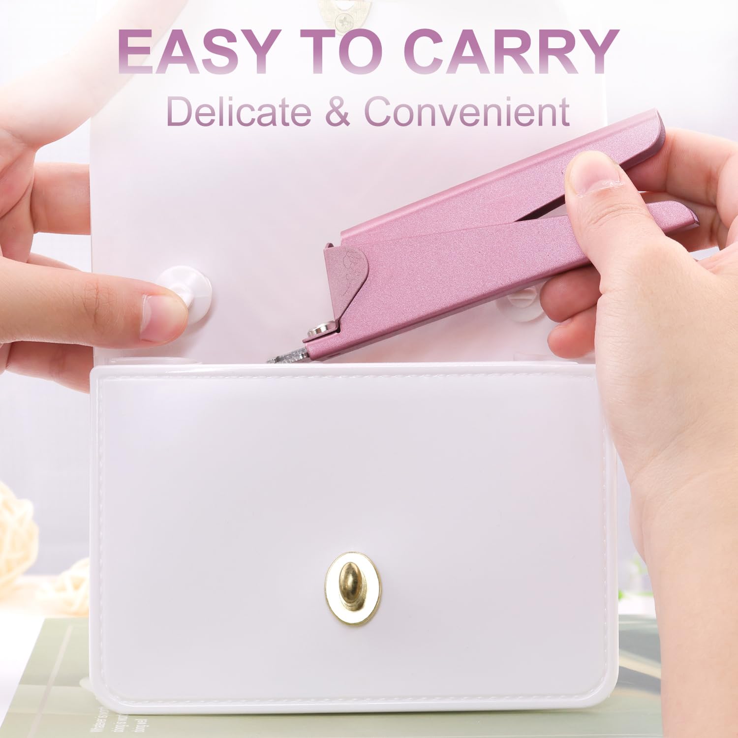 Light Pink Matte Nail Clippers with Magnetic Sizers for Acrylic and Artificial Nails - Image 8
