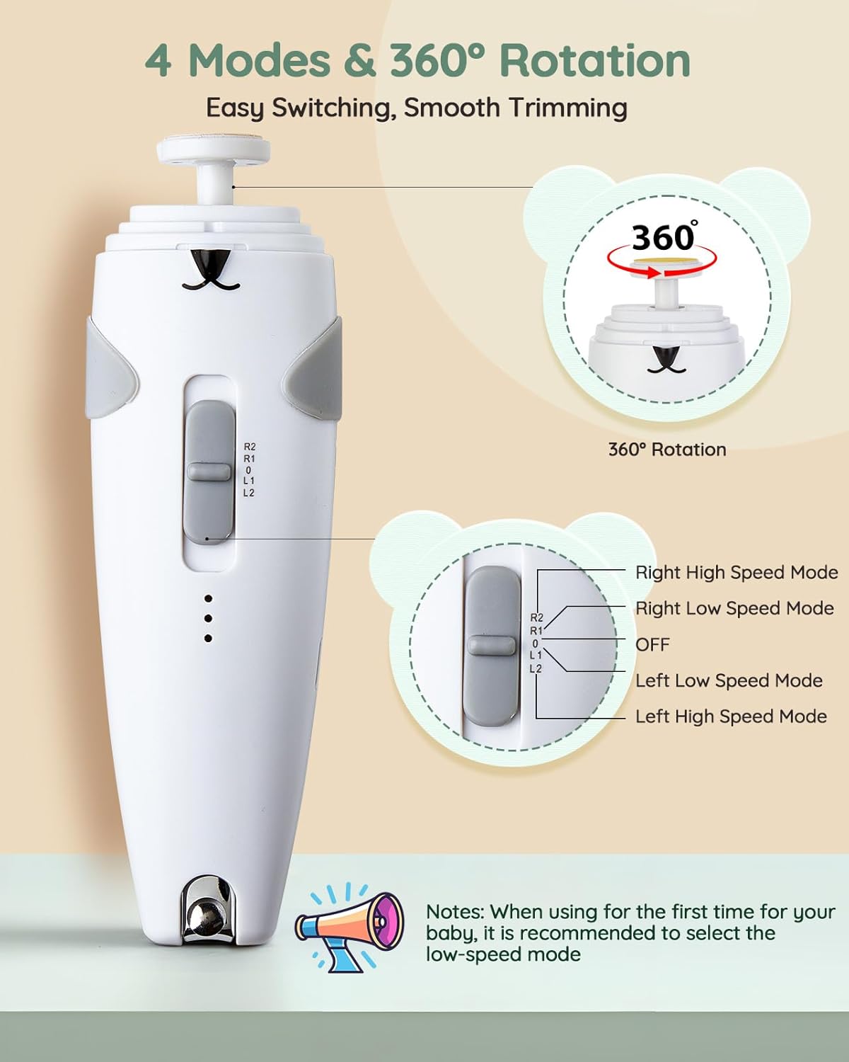 Lilian&Gema 28-in-1 Baby Healthcare Grooming Kit, Rechargeable Nail Trimmer for Infants Toddlers - Image 8