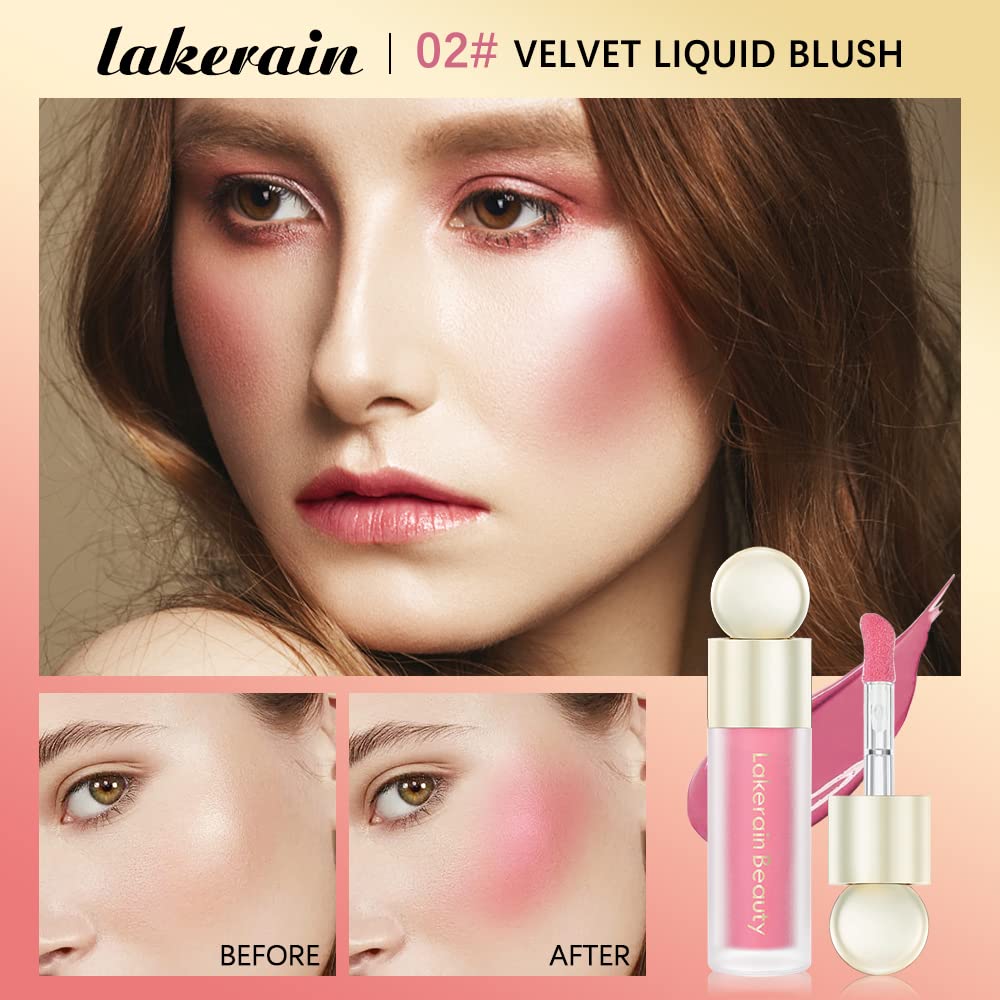 Velvet Cream Liquid Blush Stick for Cheeks Waterproof Long Lasting 0.35 oz - Image 2