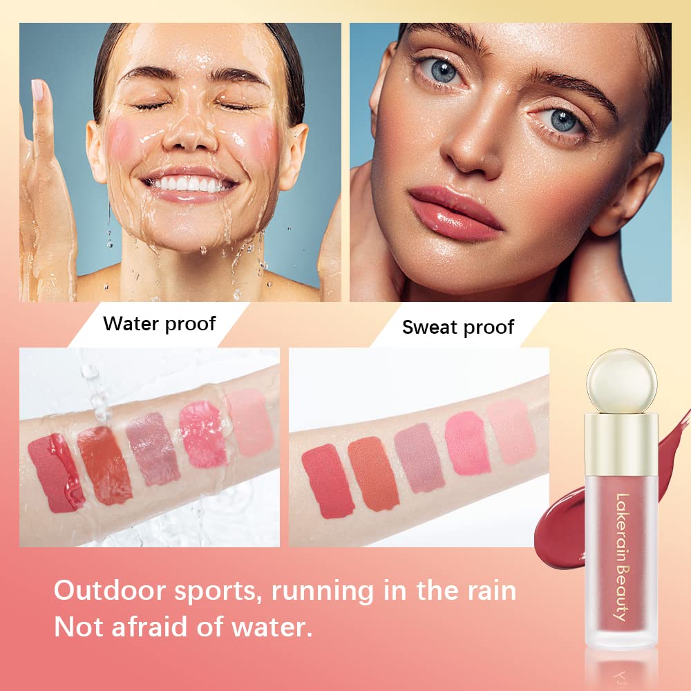 Velvet Cream Liquid Blush Stick for Cheeks Waterproof Long Lasting 0.35 oz - Image 3