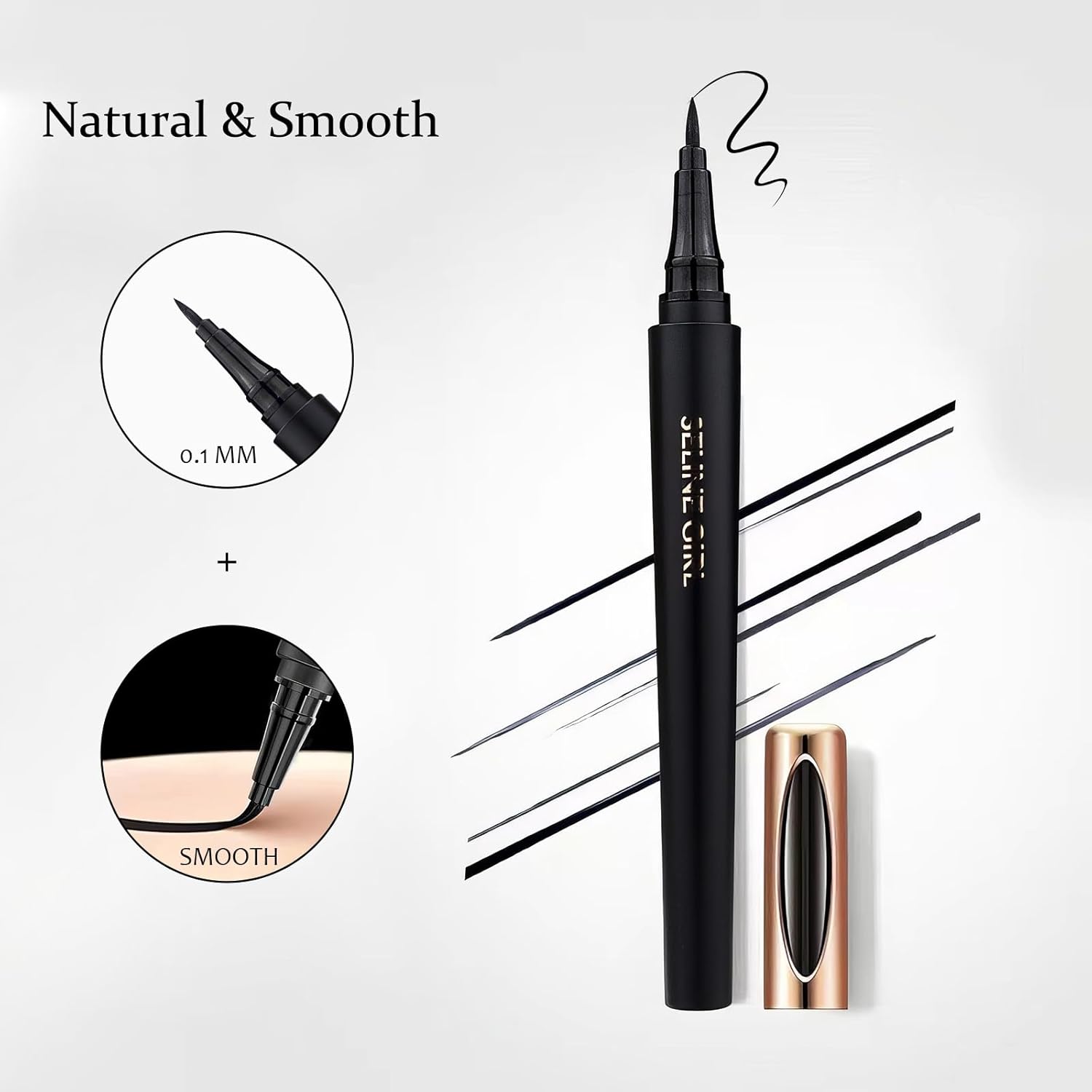 Ultra-Fine Tip 0.1mm Waterproof Smudge-Proof Liquid Eyeliner Black 1.5ml Capacity - Image 5
