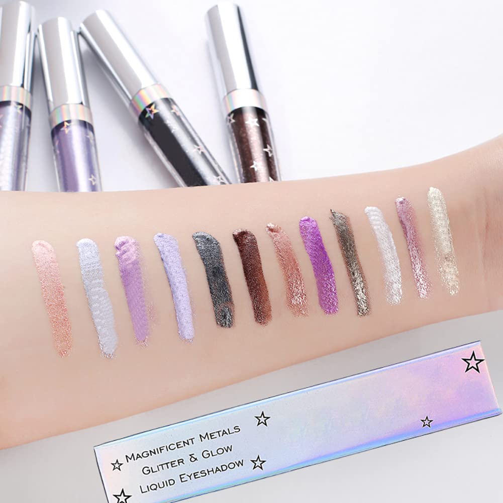 12 Color Waterproof Shimmer Glitter Liquid Eyeshadow Set for Party Makeup - Image 5
