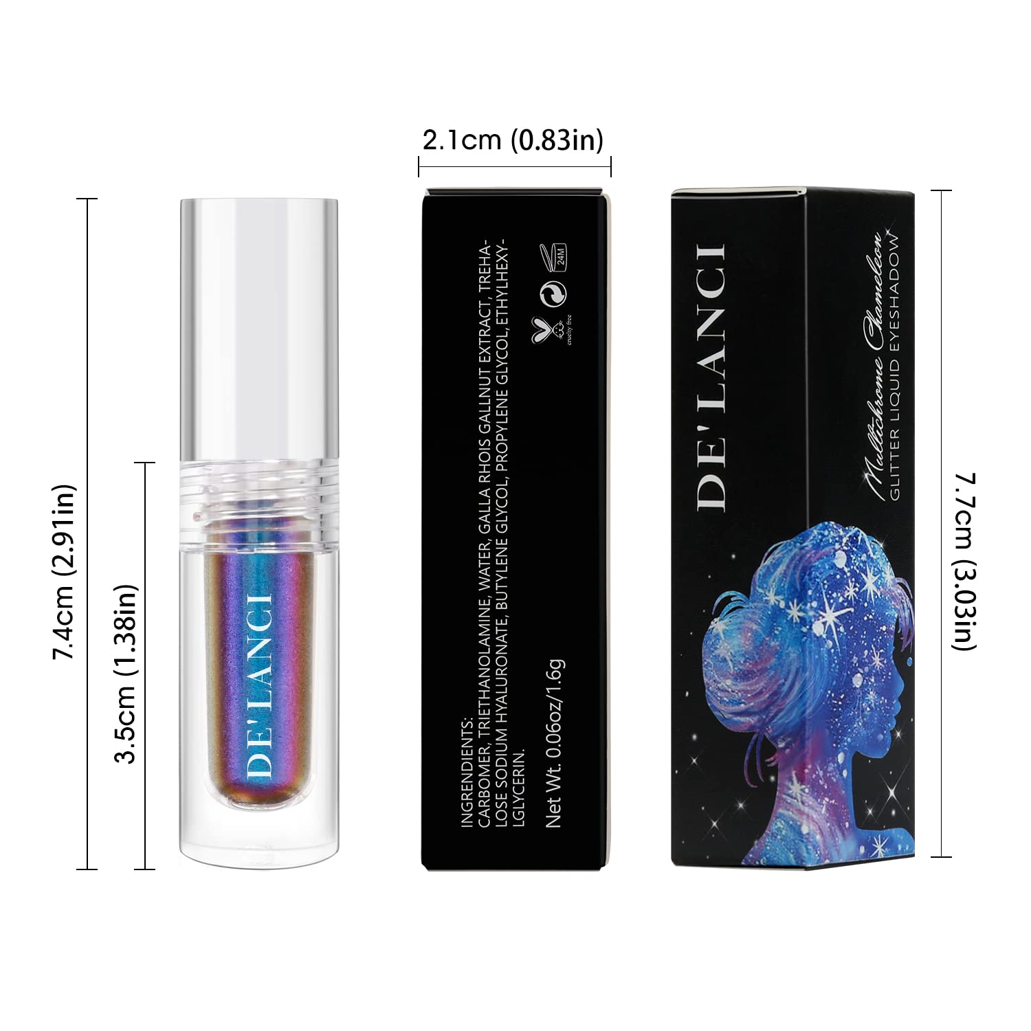 GALAXY #05 Liquid Glitter Eyeshadow, Multichrome Purple Blue Chameleon, Long Lasting Sparkle - Image 6