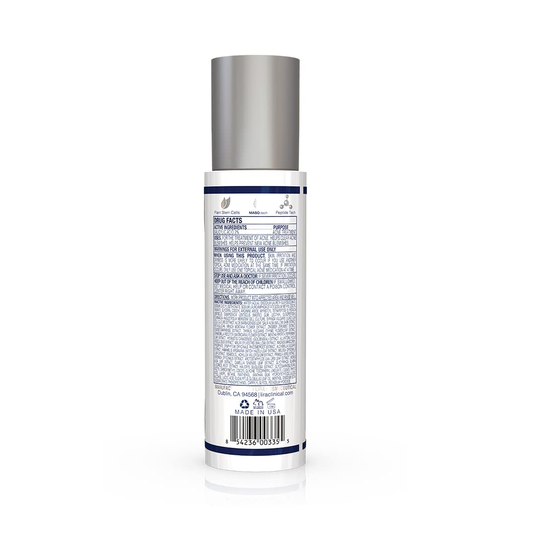 Lira Clinical ICE Salicylic Acid Face Wash 6 Oz with Plant Stem Cells and Peptides - Image 2