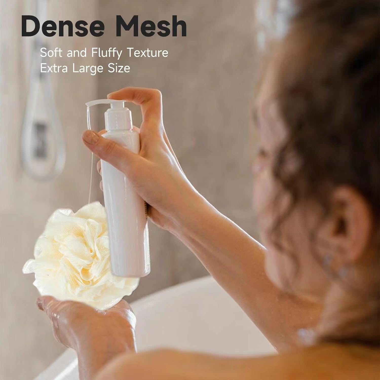 Exfoliating Luffa Loofah Bath Sponge Pouf 50g Set 4 Colors for Men Women - Image 3