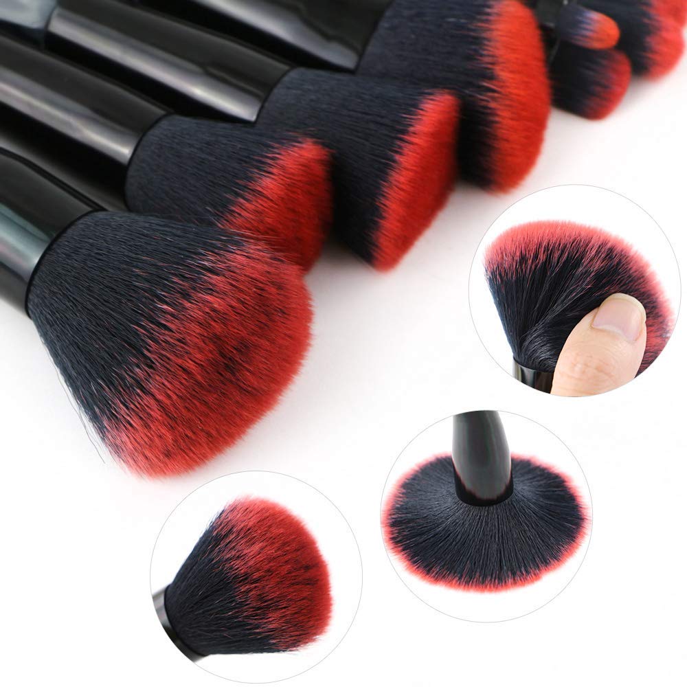 Transparent Handle Makeup Brush Set for Foundation, Blush, and Eye Shadow Application - Image 5