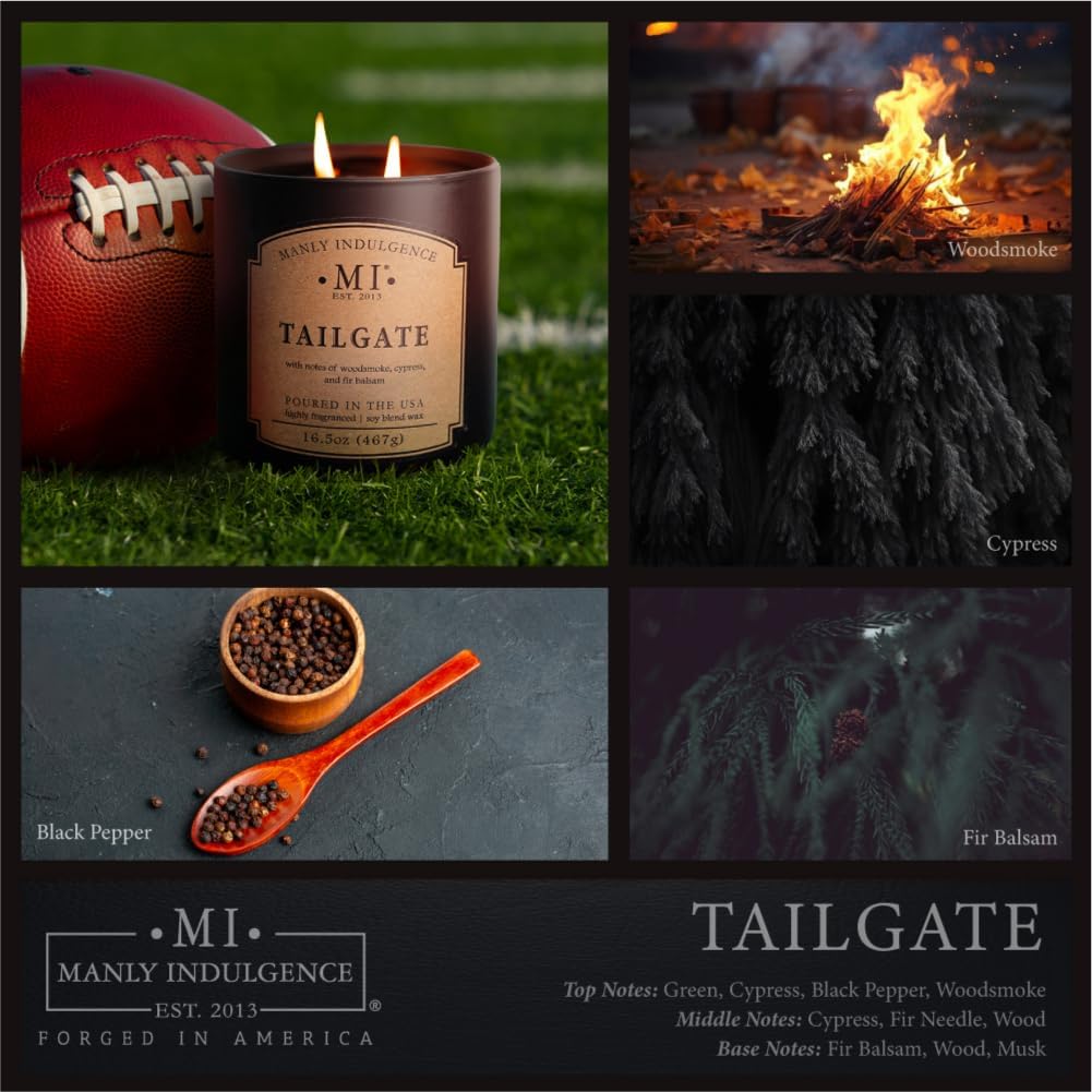 Manly Indulgence Tailgate Scented Candle, 2 Wick, 16.5 oz, Long Burn Time - Image 2