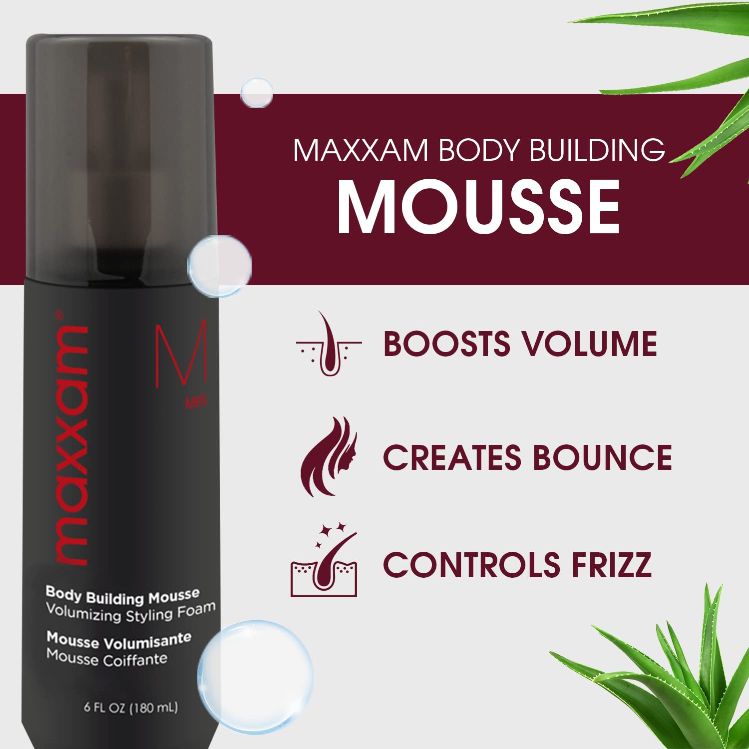 Maxxam Body Building Volumizing Styling Mousse 6 Fl Oz Frizz Control All Hair Types - Image 2