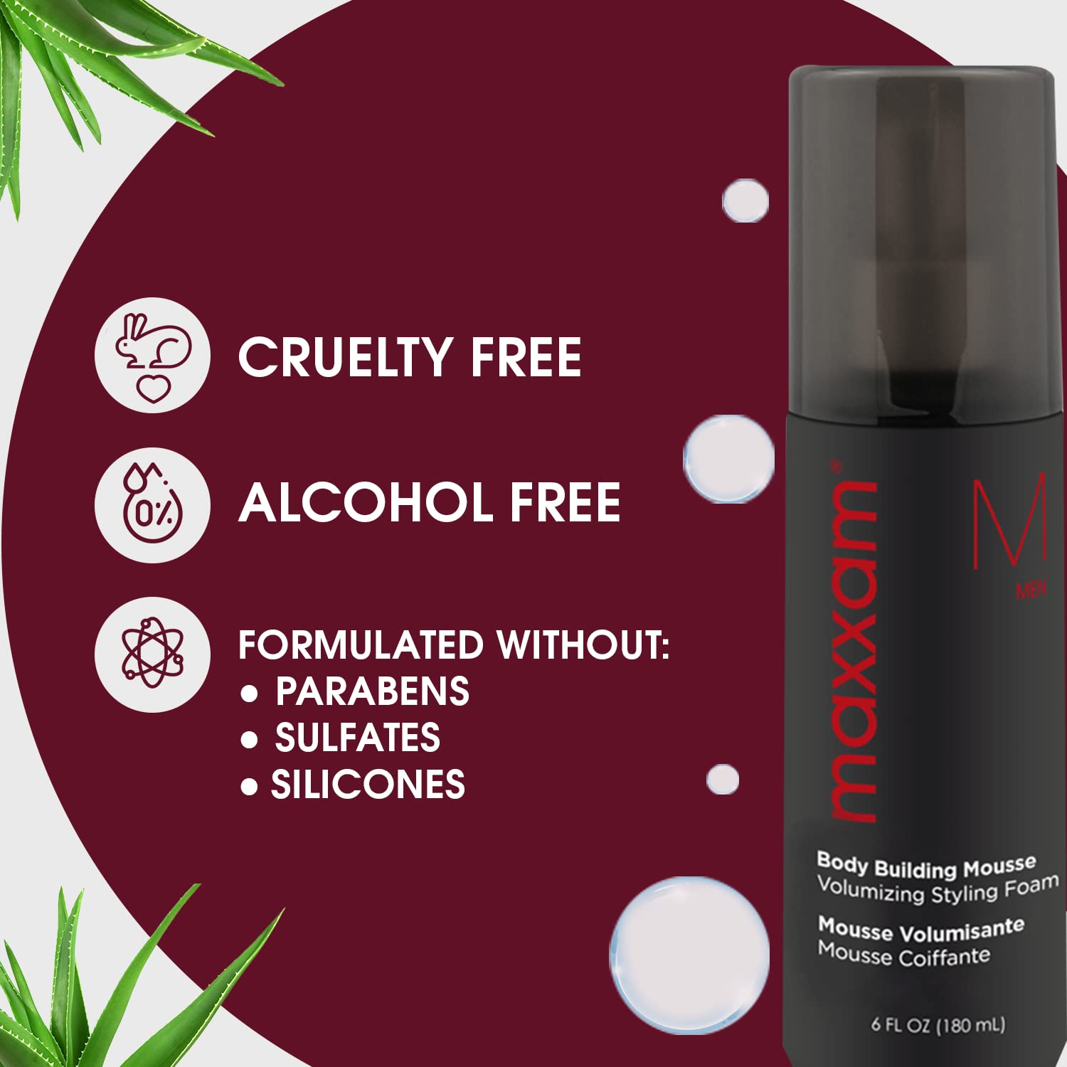 Maxxam Body Building Volumizing Styling Mousse 6 Fl Oz Frizz Control All Hair Types - Image 3