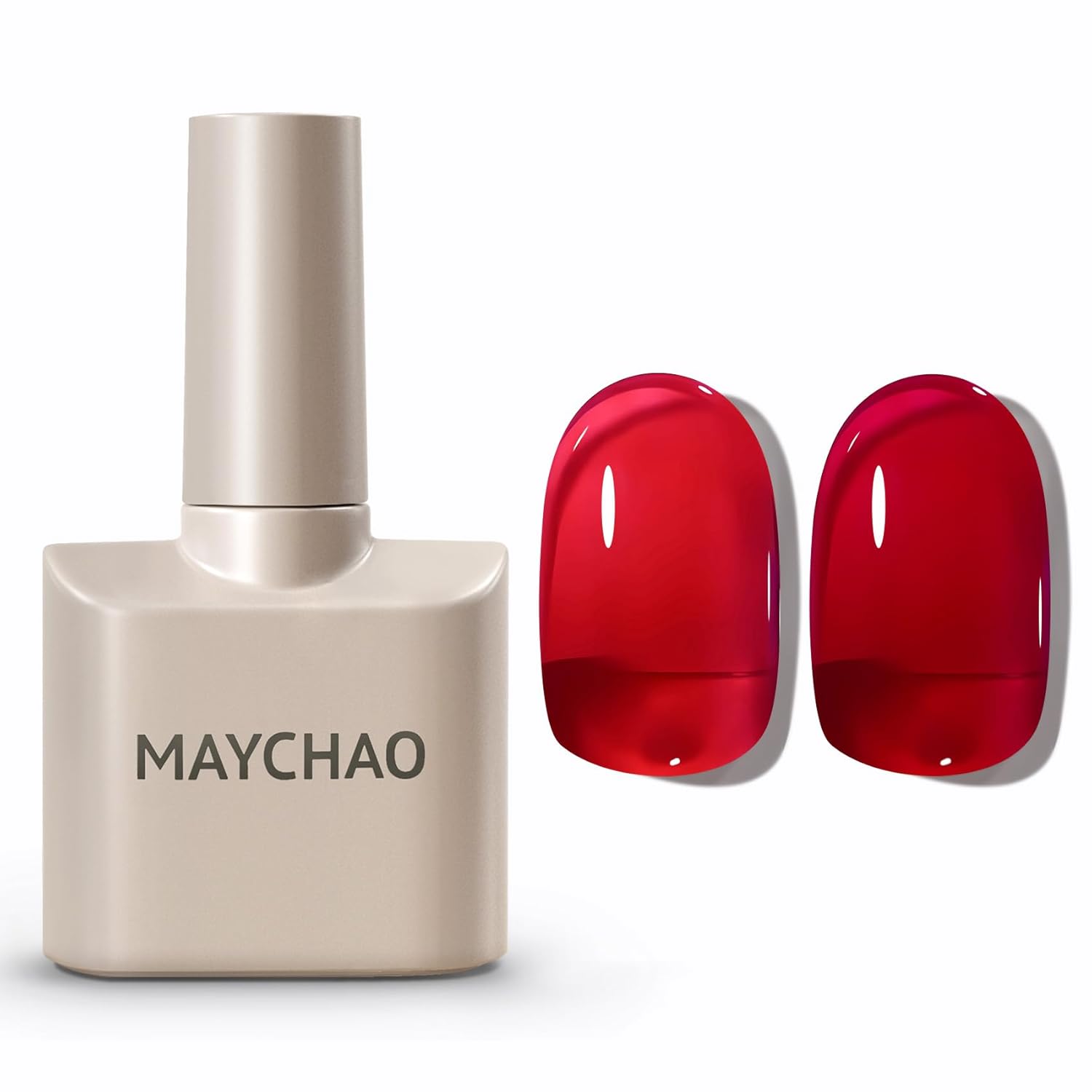 MAYCHAO Sheer Red Gel Nail Polish 15ML for DIY Manicure and Nail Art - Image 4
