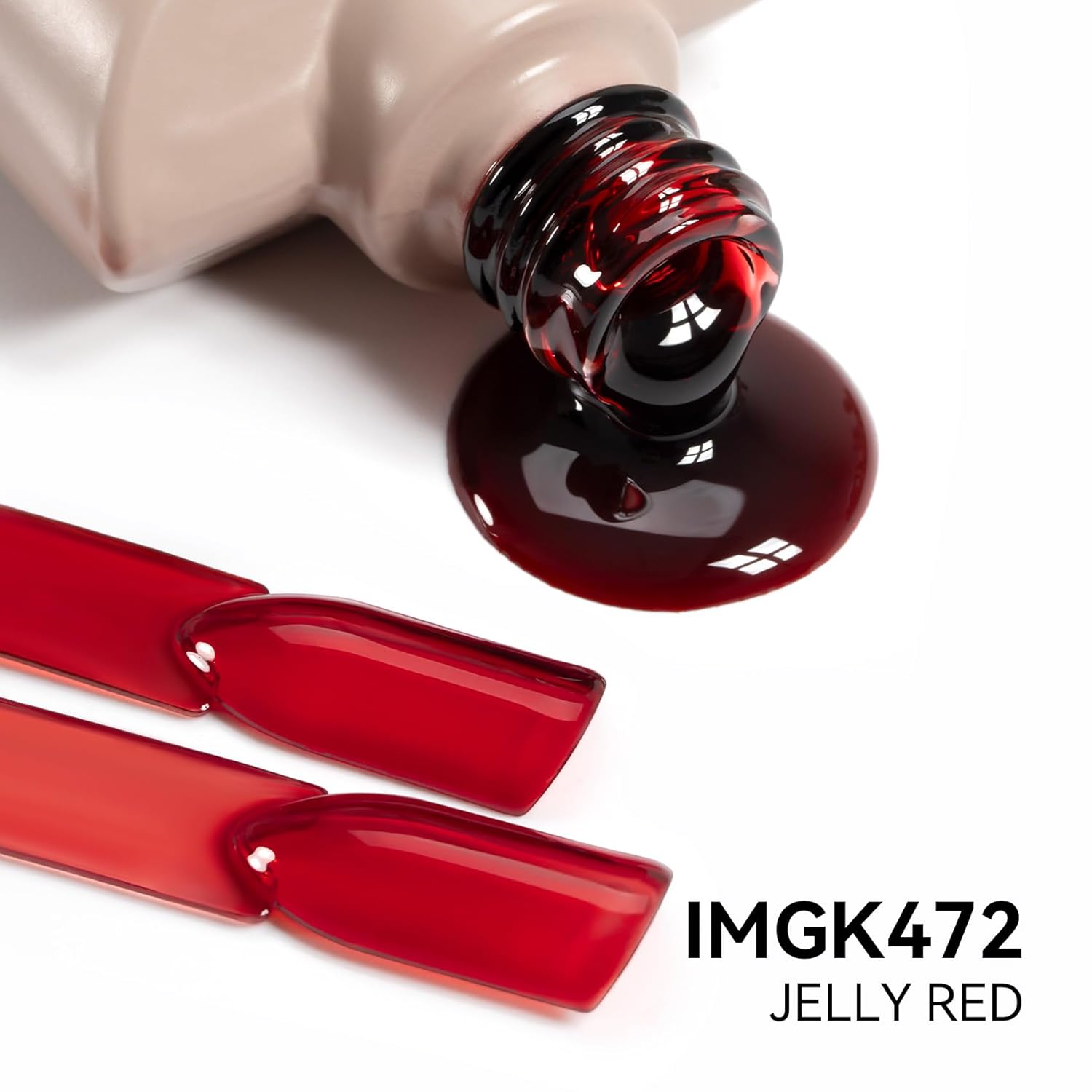 MAYCHAO Sheer Red Gel Nail Polish 15ML for DIY Manicure and Nail Art - Image 3