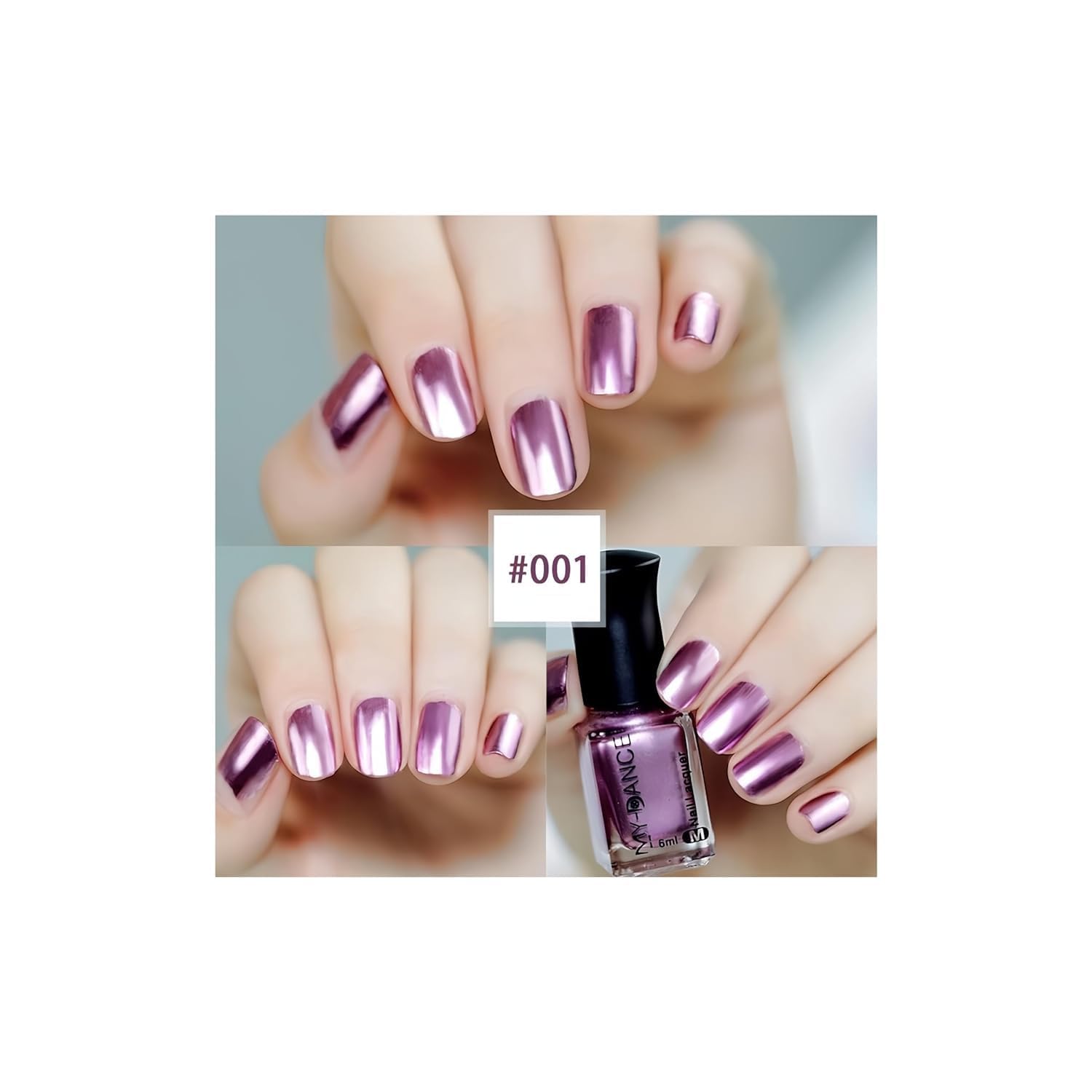 Metallic Mirror Effect Nail Polish 6ml Long-Lasting Quick Dry Chrome Lacquer - Image 2
