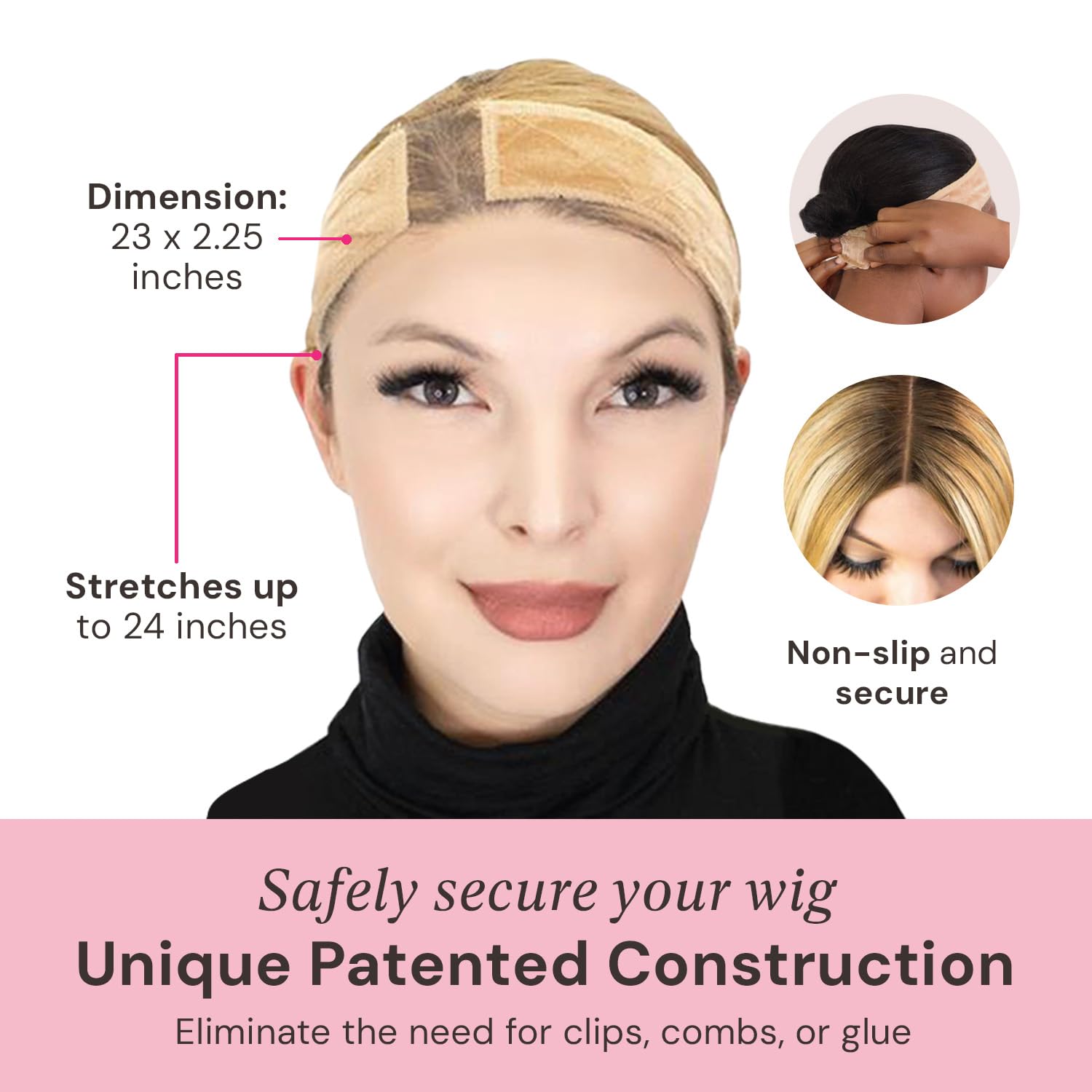 MILANO COLLECTION Adjustable Wig Grip Lace Wig Band - Velvet Comfort Nude 1 Piece - Image 4