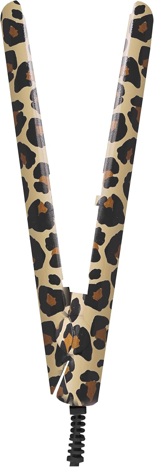Leopard Print Mini Hair Straightener for Women, 60-Second Quick Heat, Ceramic Plates, Travel Size - Image 2