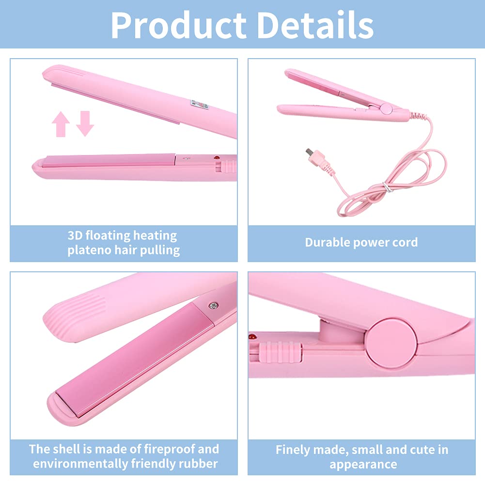Mini 2-in-1 Ceramic Tourmaline Hair Straightener and Curler for Short Hair Anti-Frizz Touch Control - Image 6
