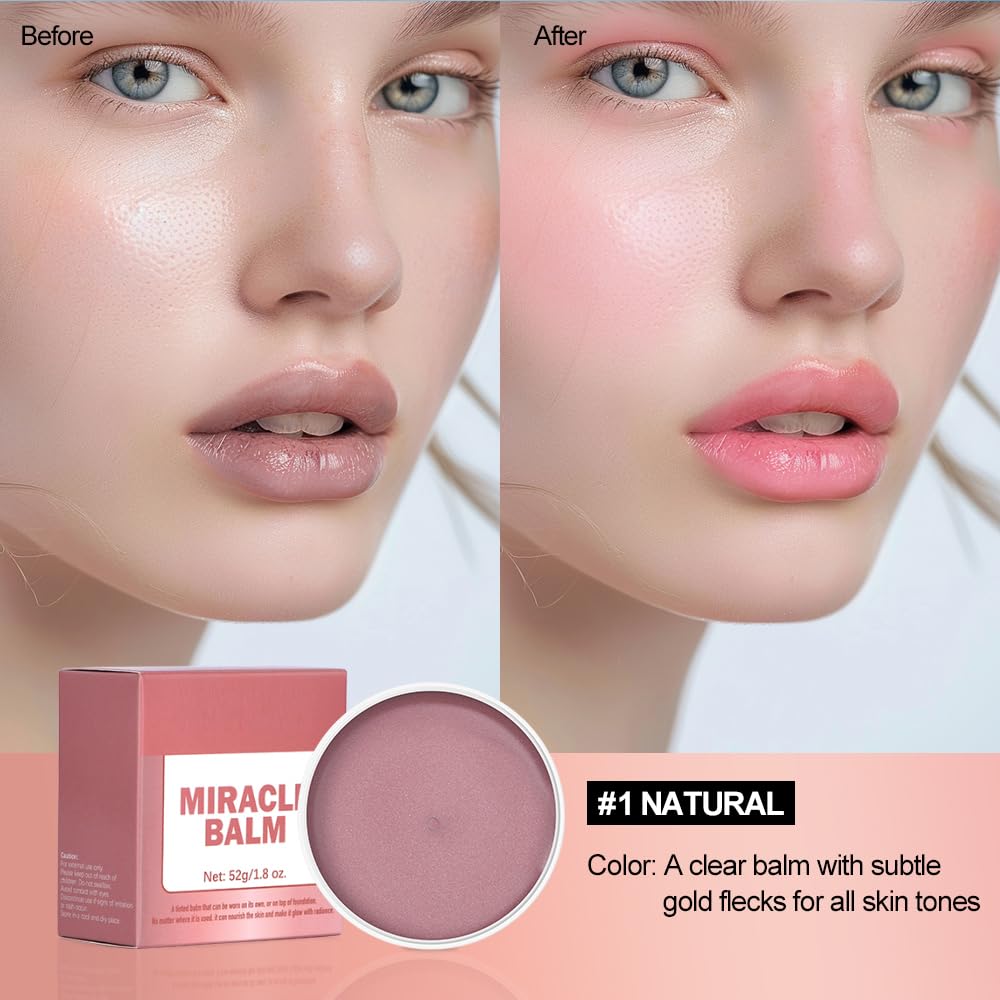 Miracle Balm Blush for Cheeks, Lips, Eyelids, and Face - Moisturizing Tint, Natural Finish, Large 1 oz - Image 2