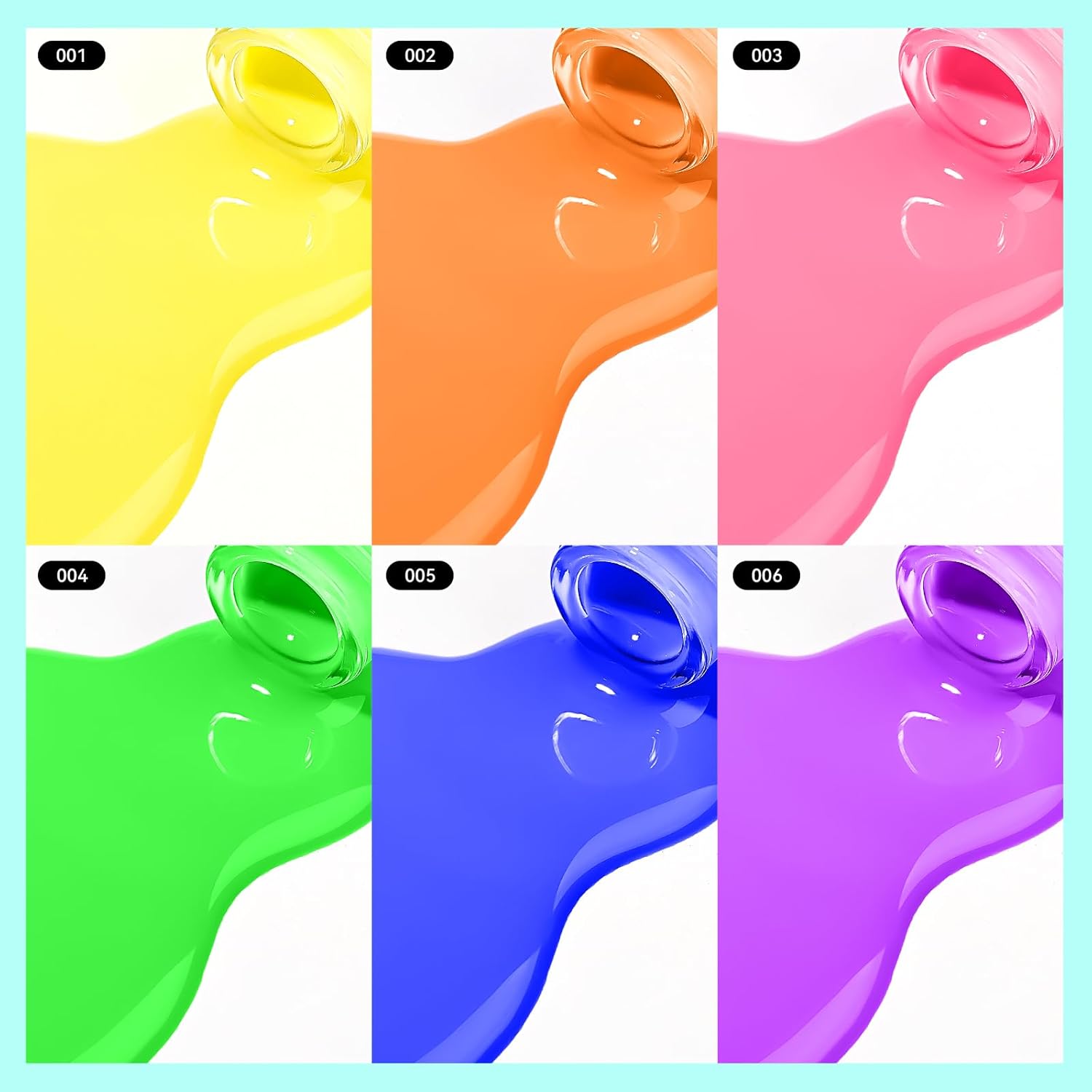 MIZHSE Quick Dry Neon Nail Polish Set for Women 5 Vibrant Colors - Image 2
