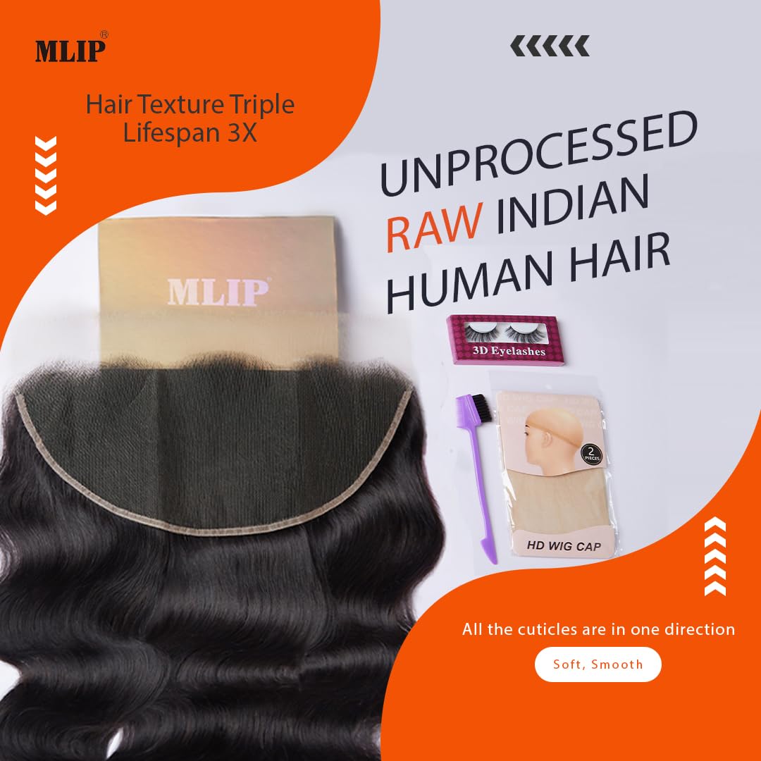 MLIP 13x6 HD Lace Frontal Body Wave 20 Inch Raw Indian Hair Wig Pre-Plucked - Image 6