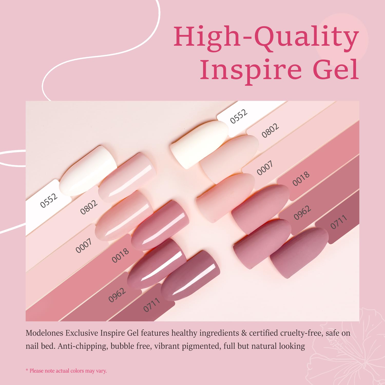 Modelones 6 Color Gel Nail Polish Set Nude Pink Milky White LED Soak Off Starter Kit - Image 2