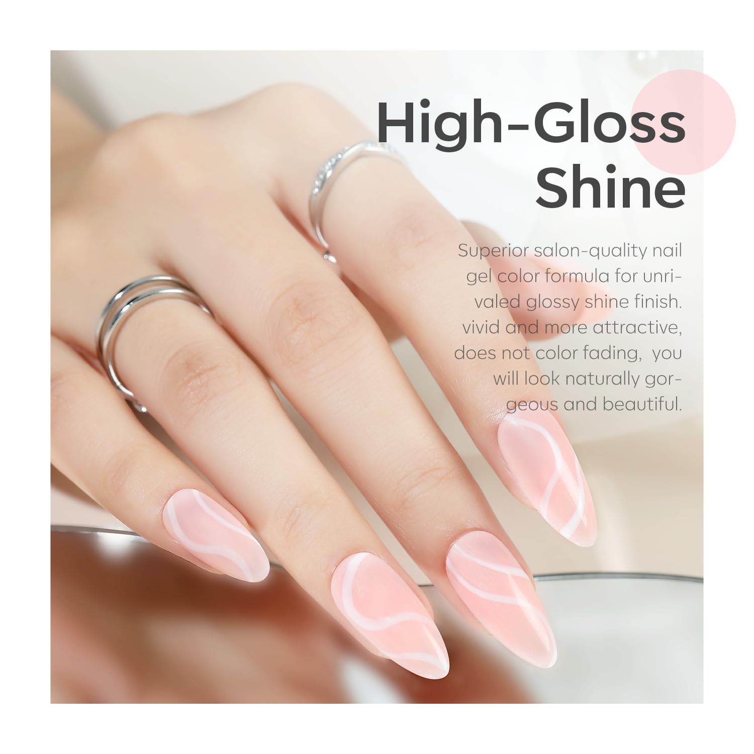 Modelones 6 Color Gel Nail Polish Set Nude Pink Milky White LED Soak Off Starter Kit - Image 3
