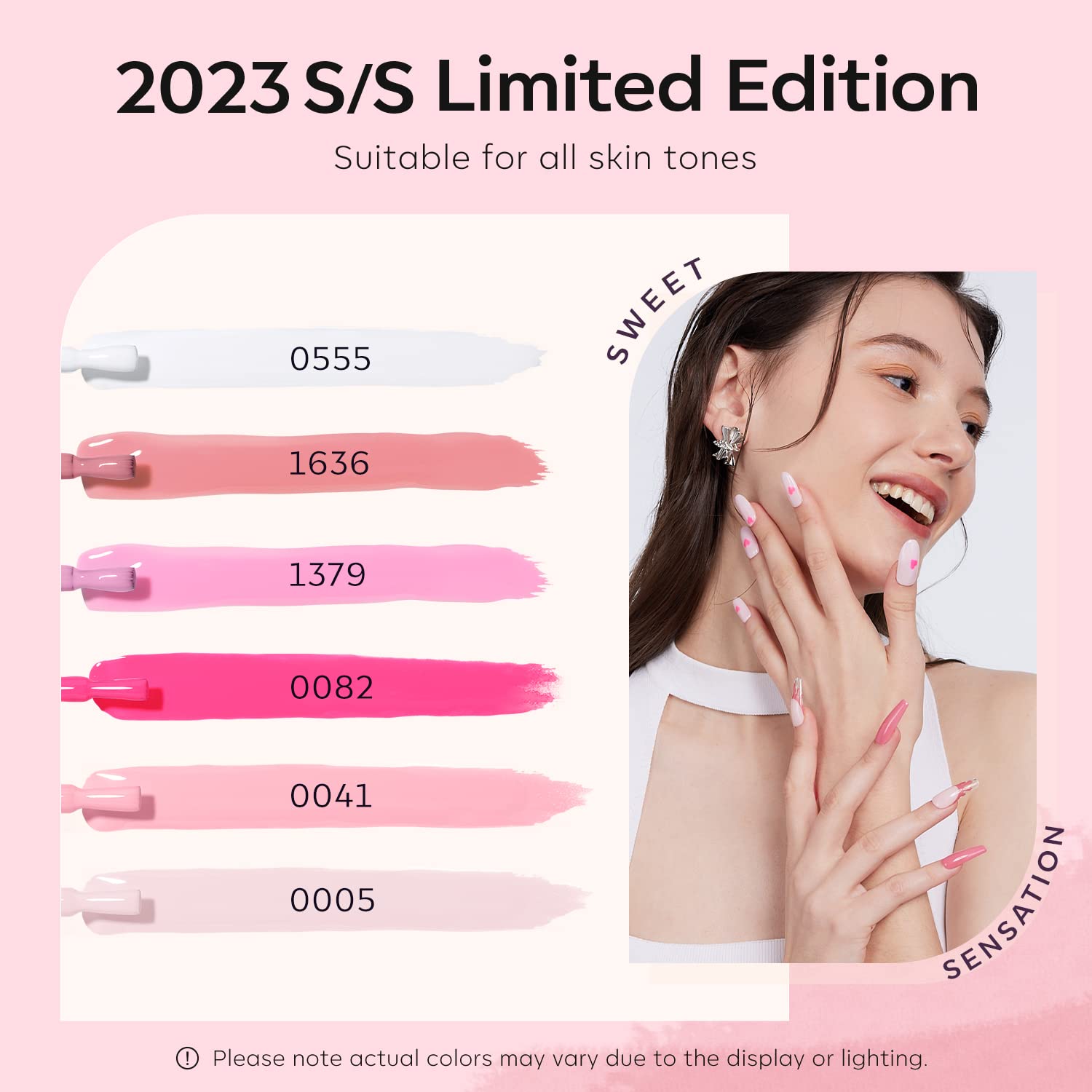 Modelones Pink Jelly Gel Nail Polish Set, 6 Colors, Includes Nail Art Brush - Image 3