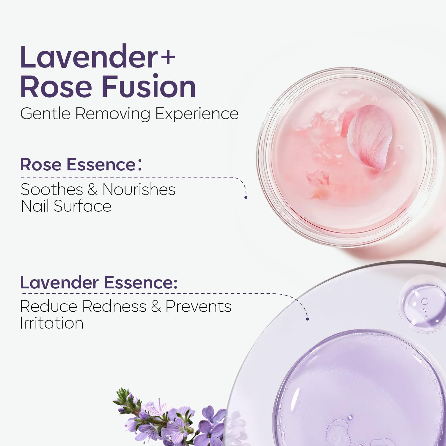 Modelones Lavender Gel and Acrylic Nail Polish Remover, 8 Fl Oz with Jojoba Oil - Image 8