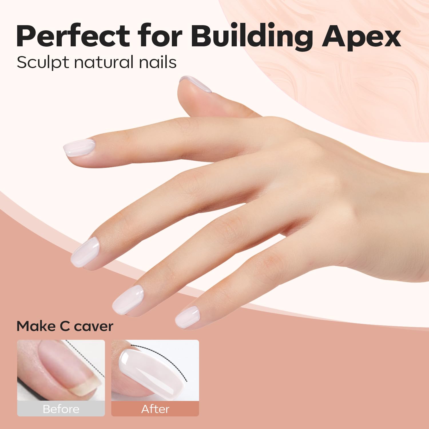 Modelones Milky White Builder Nail Gel 15ml Thickening Strengthener for DIY Nail Extensions - Image 6