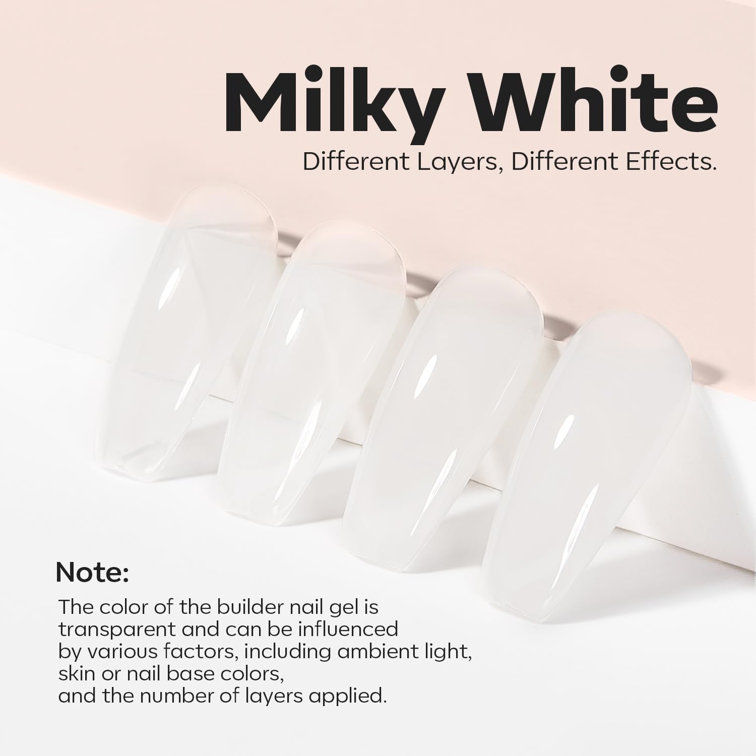 Modelones Milky White Builder Nail Gel 15ml Thickening Strengthener for DIY Nail Extensions - Image 3