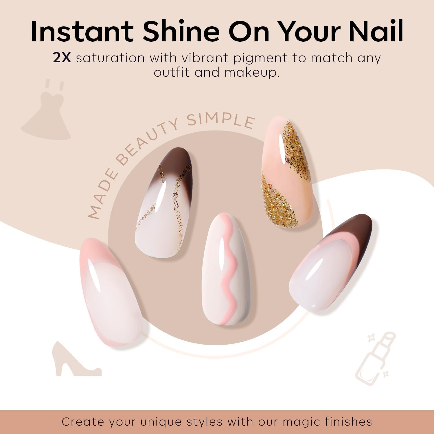 Modelones Nude Gel Nail Polish Set 6 Colors Skin Tones Soak Off Kit - Image 6