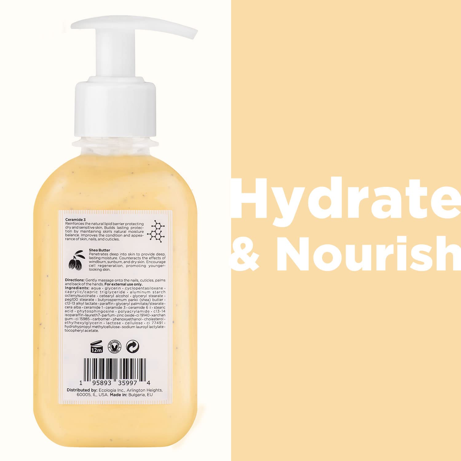 8.5 fl oz Moisturizing Hand Cream for Dry Hands & Cuticles with Vitamin E Shea Butter - Image 2