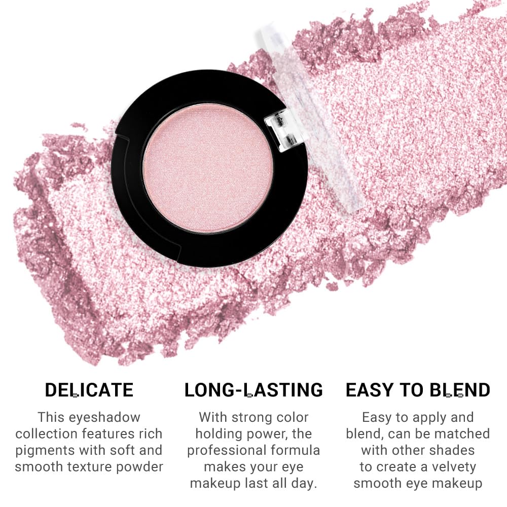 Monochrome Nude Pink Glitter Eyeshadow Palette Shimmer Makeup for Women Girls - Image 4