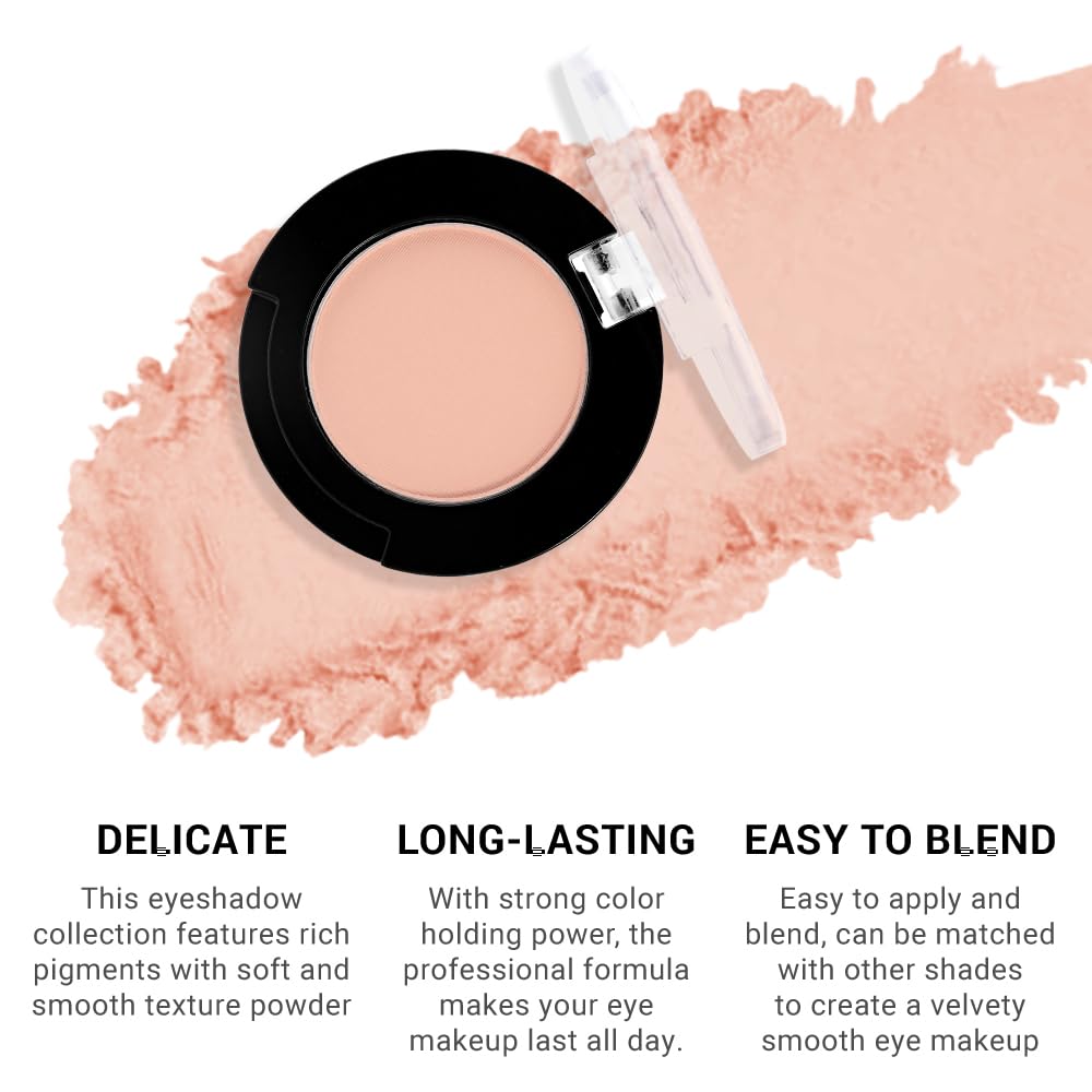 Monochrome Matte Nude Eyeshadow Palette, 9-Pan Highly Pigmented Vegan for Everyday Wear - Image 4