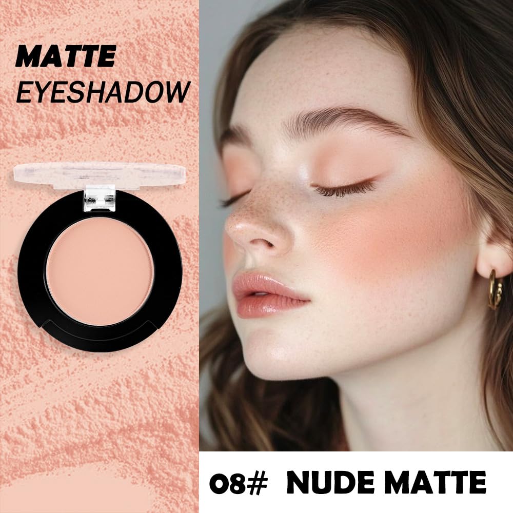 Monochrome Matte Nude Eyeshadow Palette, 9-Pan Highly Pigmented Vegan for Everyday Wear - Image 2