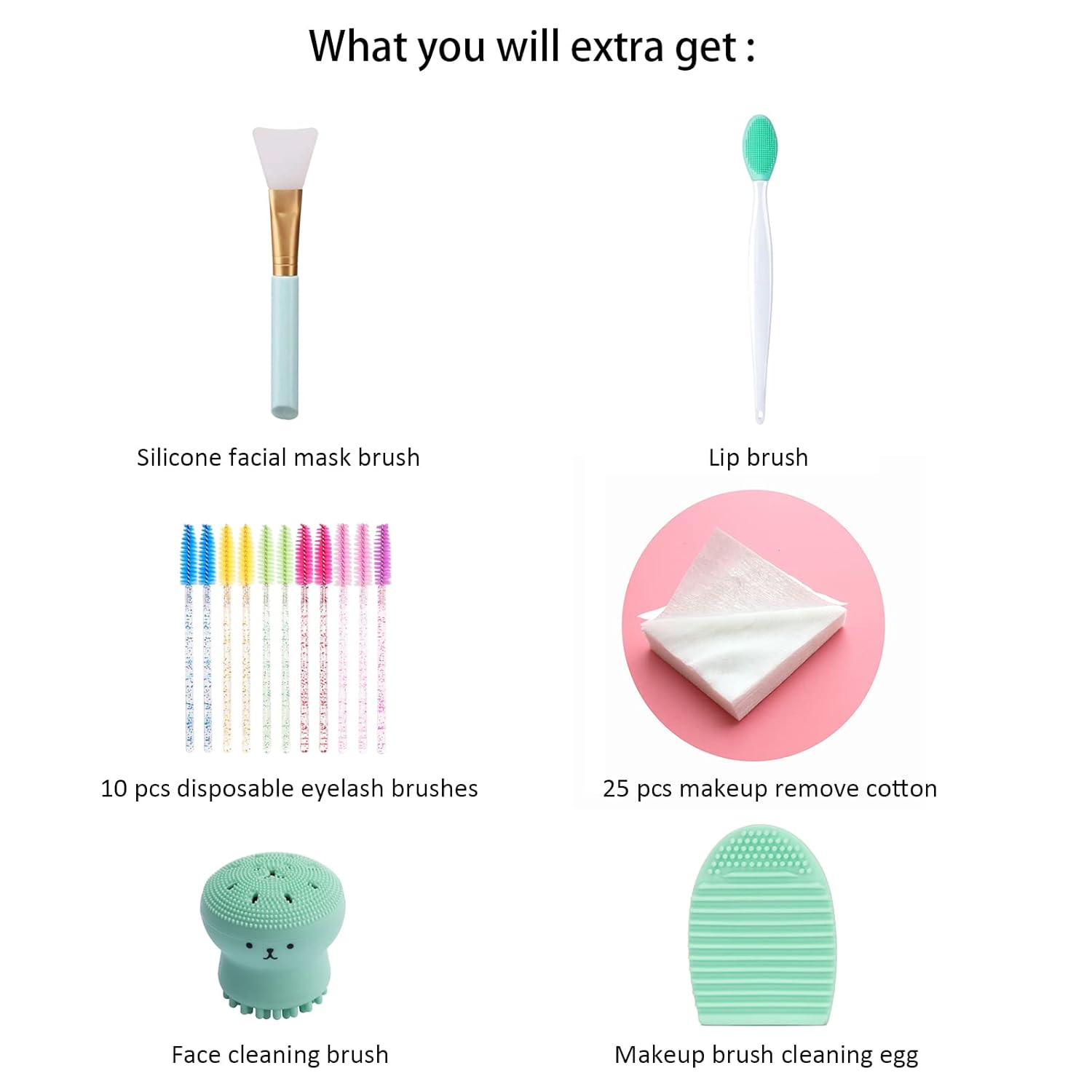 Muhuabeauty 23-Piece Professional Makeup Brush Set with Beauty Blender and 4 Sponges Green - Image 6