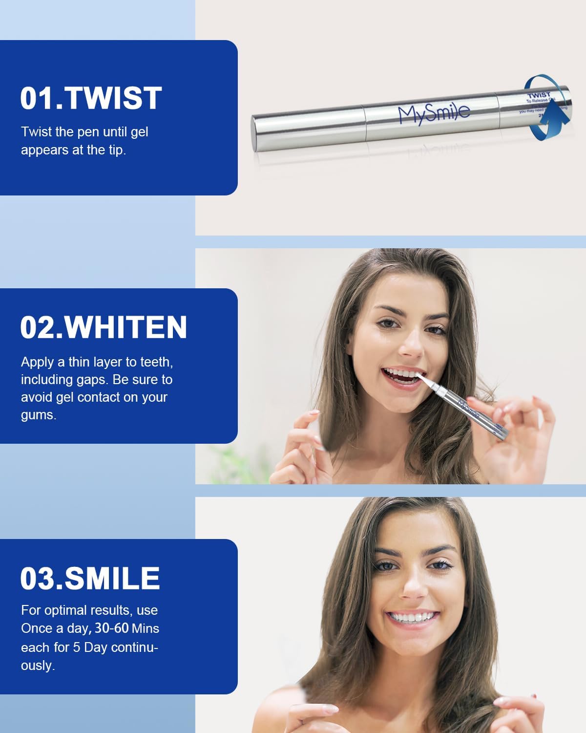 MySmile 5-Piece Sensitive Teeth Whitening Kit with Advanced LED Light Technology - Image 6
