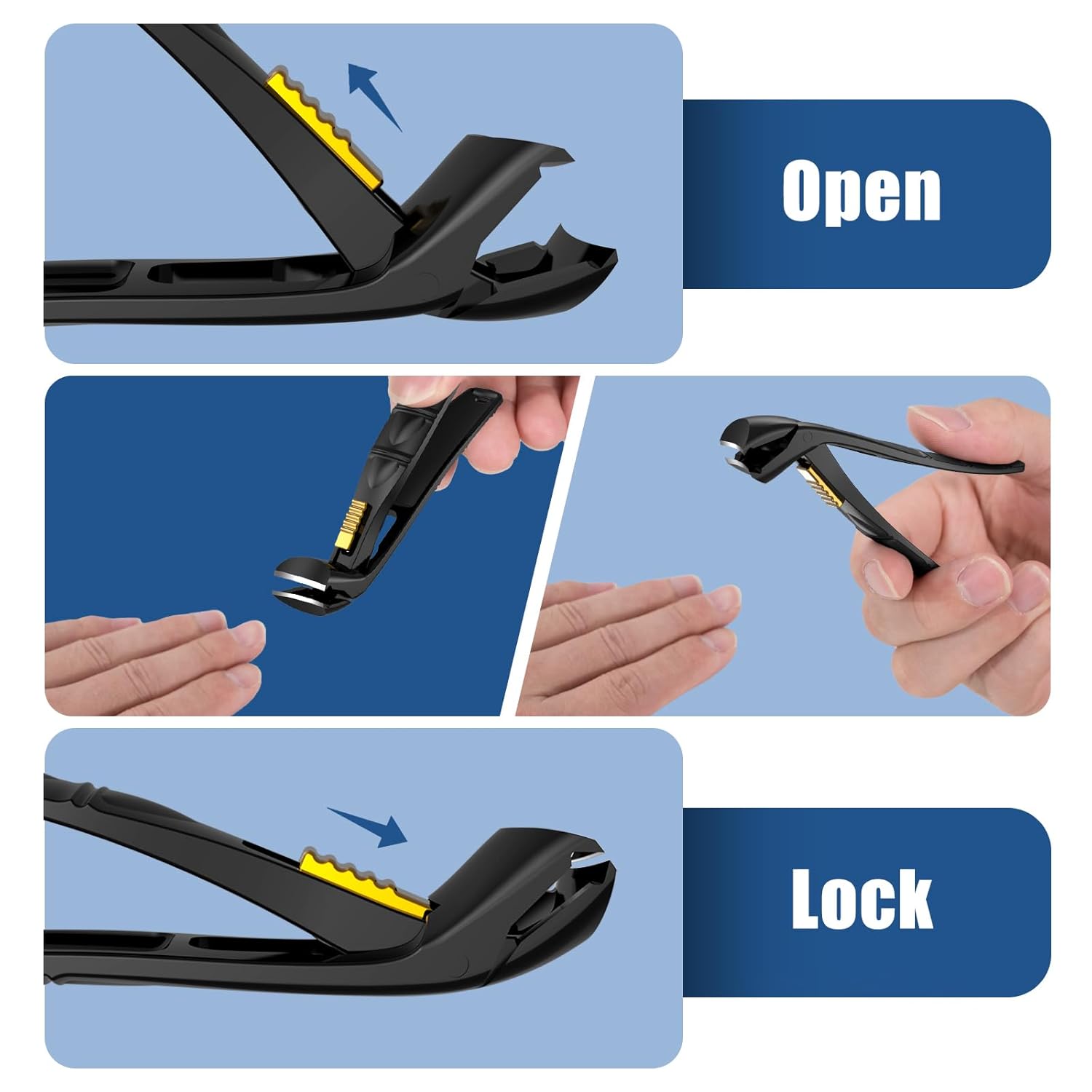 Ergonomic Nail Clippers for Seniors with Catcher, Long Handle, for Thick Nails - Image 6