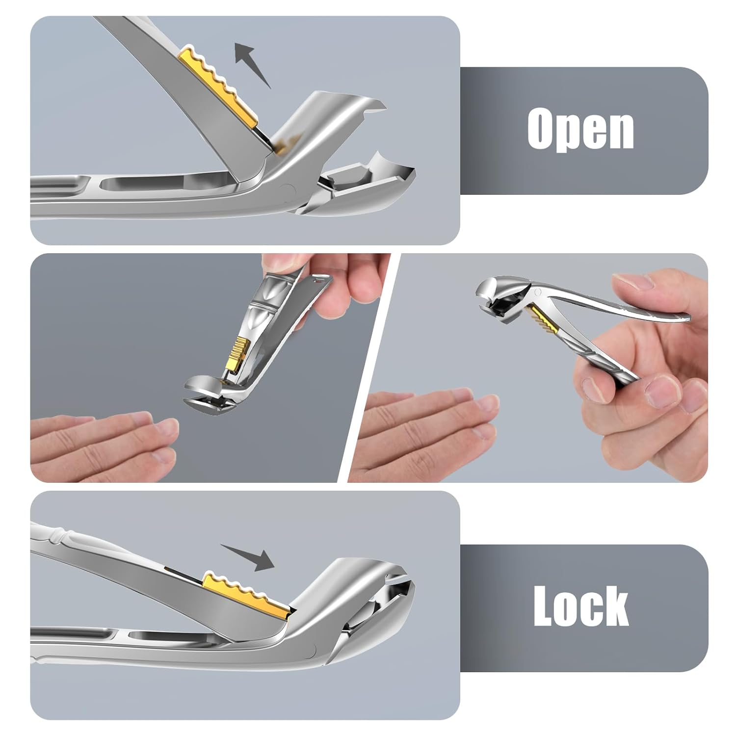 Ergonomic Long Handle Nail Clippers for Seniors with Catcher, Wide Jaw for Thick Nails - Image 6