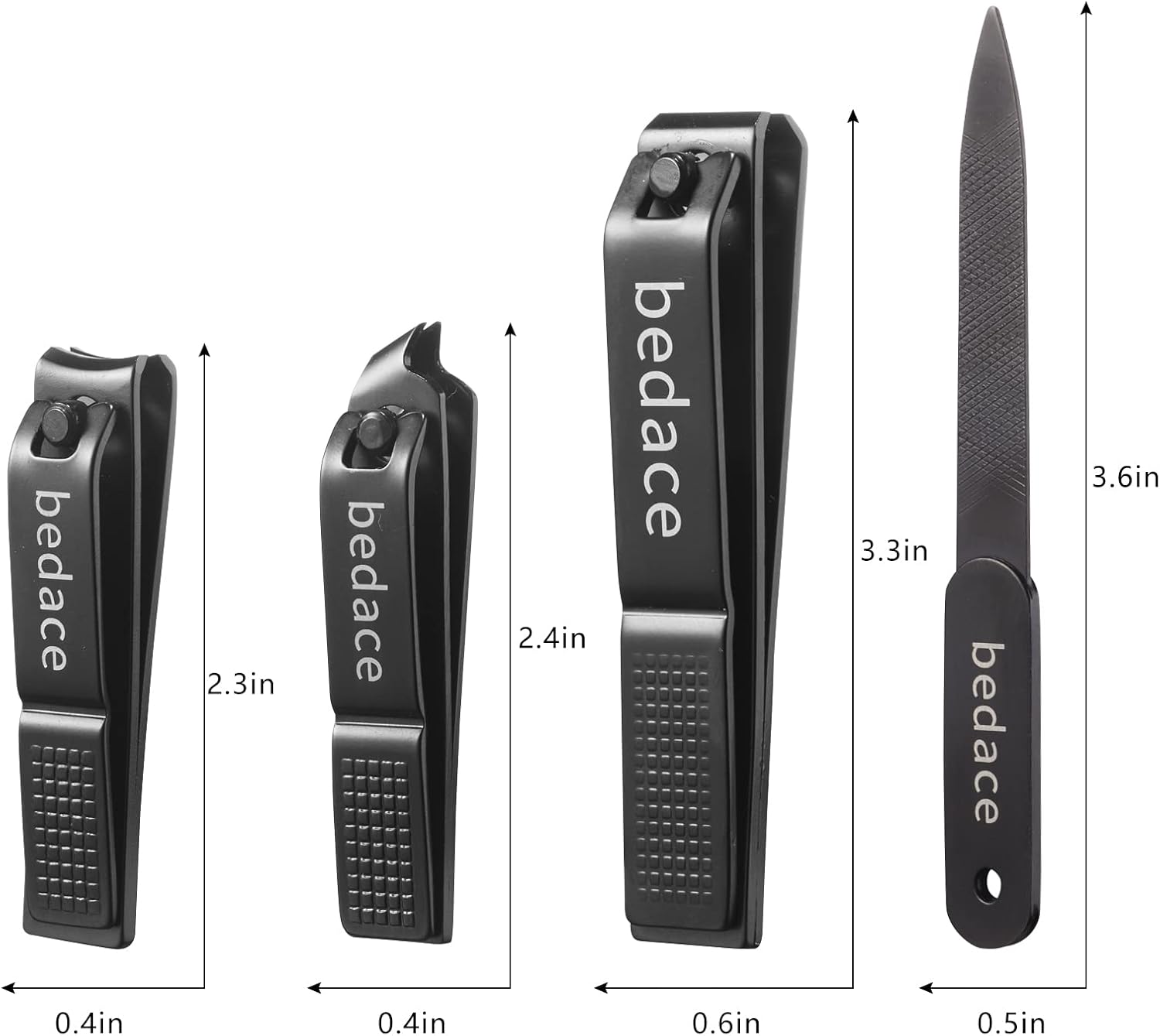4-Piece Nail Clipper Set for Men, Women, Kids - Durable Toenail & Fingernail Cutters with File - Image 2