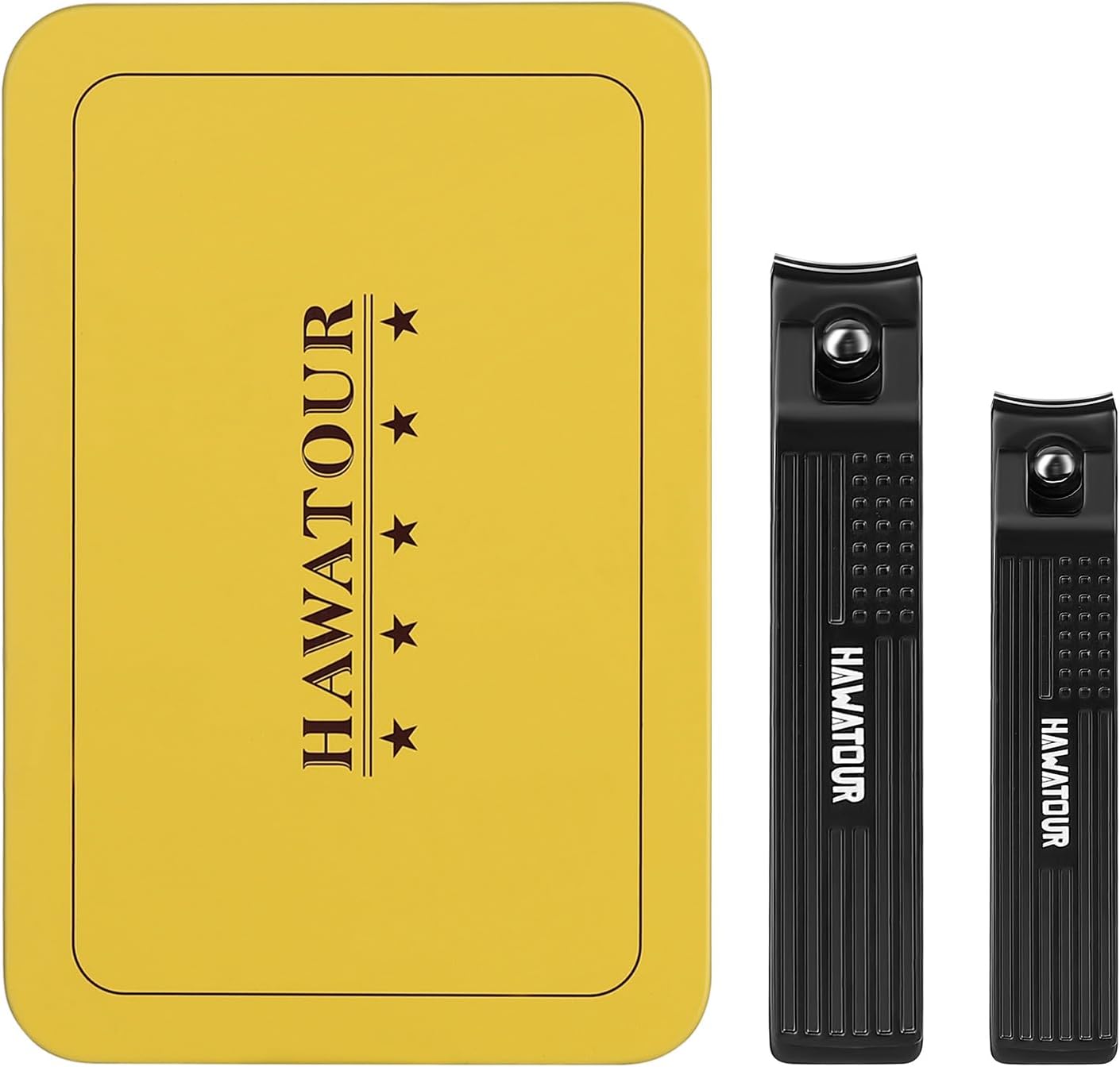 Ultra Sharp Curved Blade Nail Clippers Set for Fingernails and Toenails Black Tin Case - Image 2