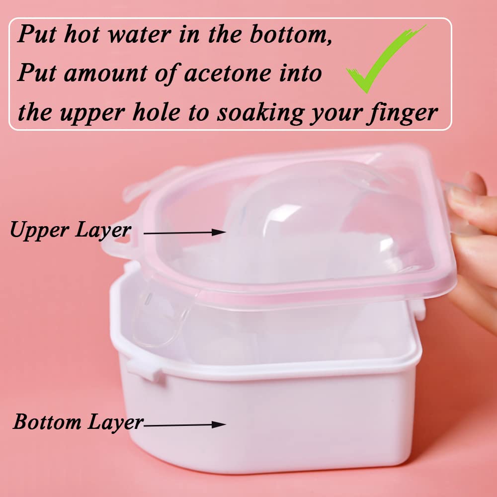 Nail Soaking Bowl Set with Gel Polish Remover, Manicure Tools, and Nail File Included - Image 6