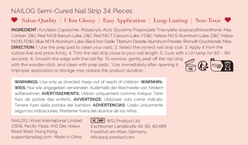 Nailog 34 pcs Constellation Semi Cured Gel Nail Strips Long Lasting Glossy Wraps - Image 8