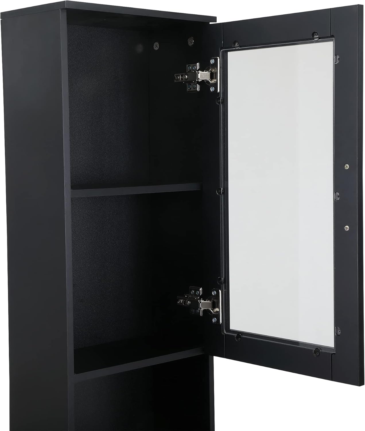 NicBex Black Wall Mount Salon Station with Locking Drawer and Glass Door - Image 6
