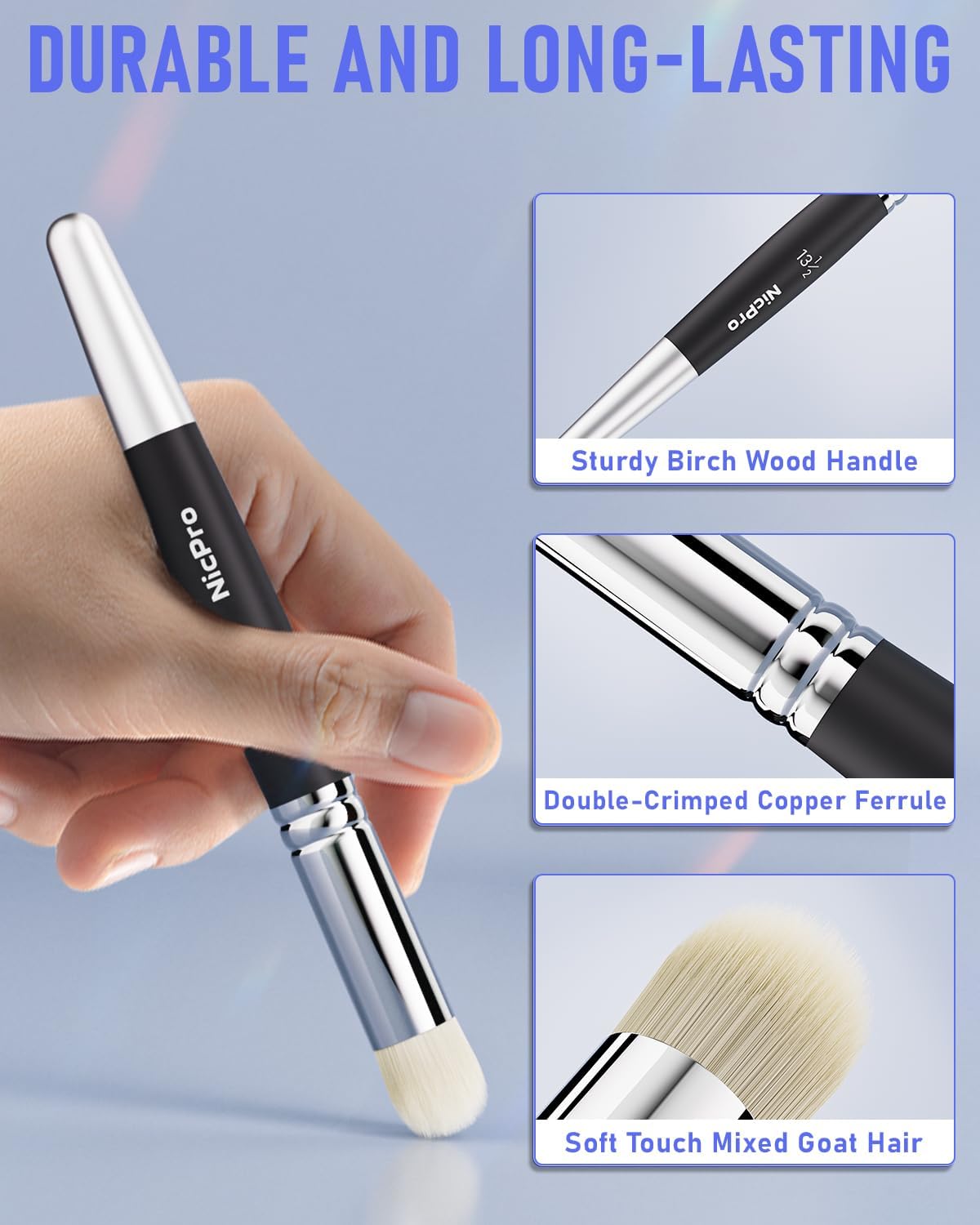 Nicpro 7-Piece Miniature Painting Dry Brush Set with Storage Case for Hobbyists - Image 3